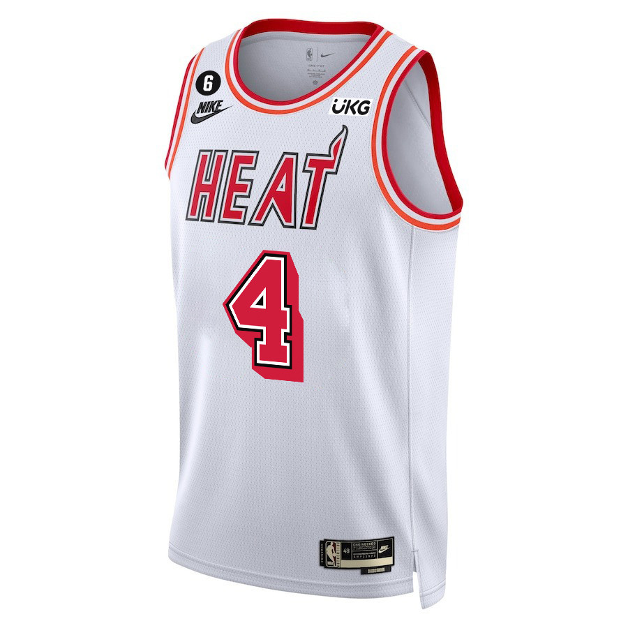 Alternative view of Victor Oladipo 4 Miami Heat Final Champions 2023 Swingman Jersey - Classic Edition - White - JS739 