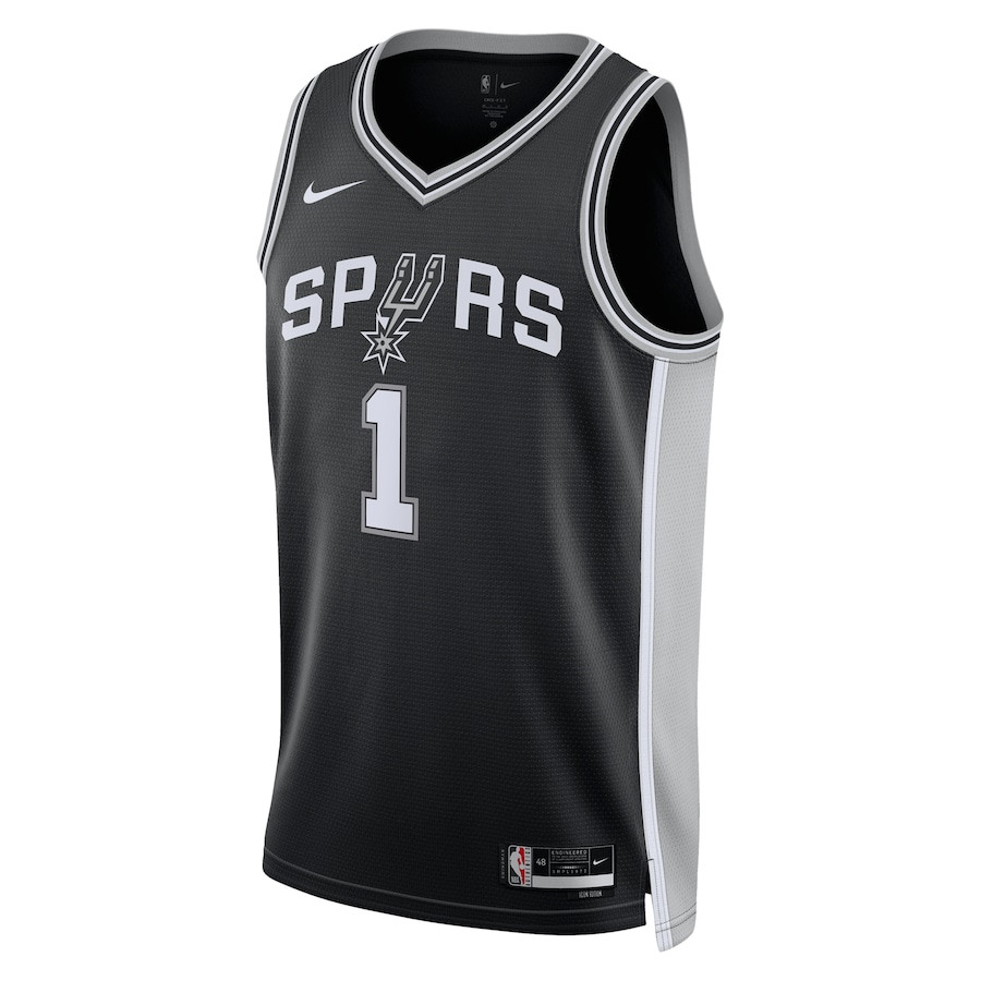 Alternative view of Victor Wembanyama 1 San Antonio Spurs Unisex Swingman Jersey - Icon Edition - Black - JS728 
