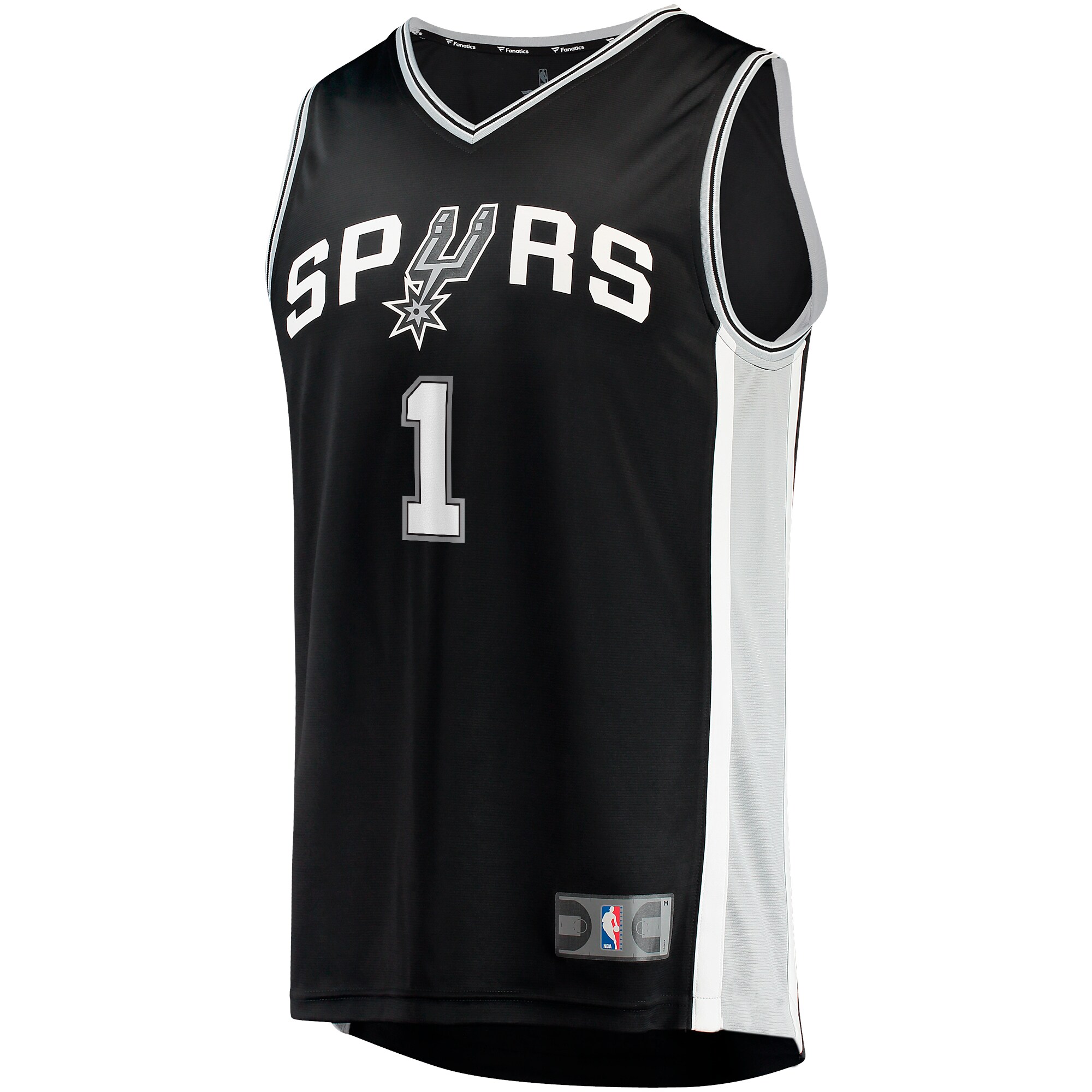 Alternative view of Victor Wembanyama San Antonio Spurs Fanatics Big & Tall Fast Break Replica Jersey Black - Icon Edition