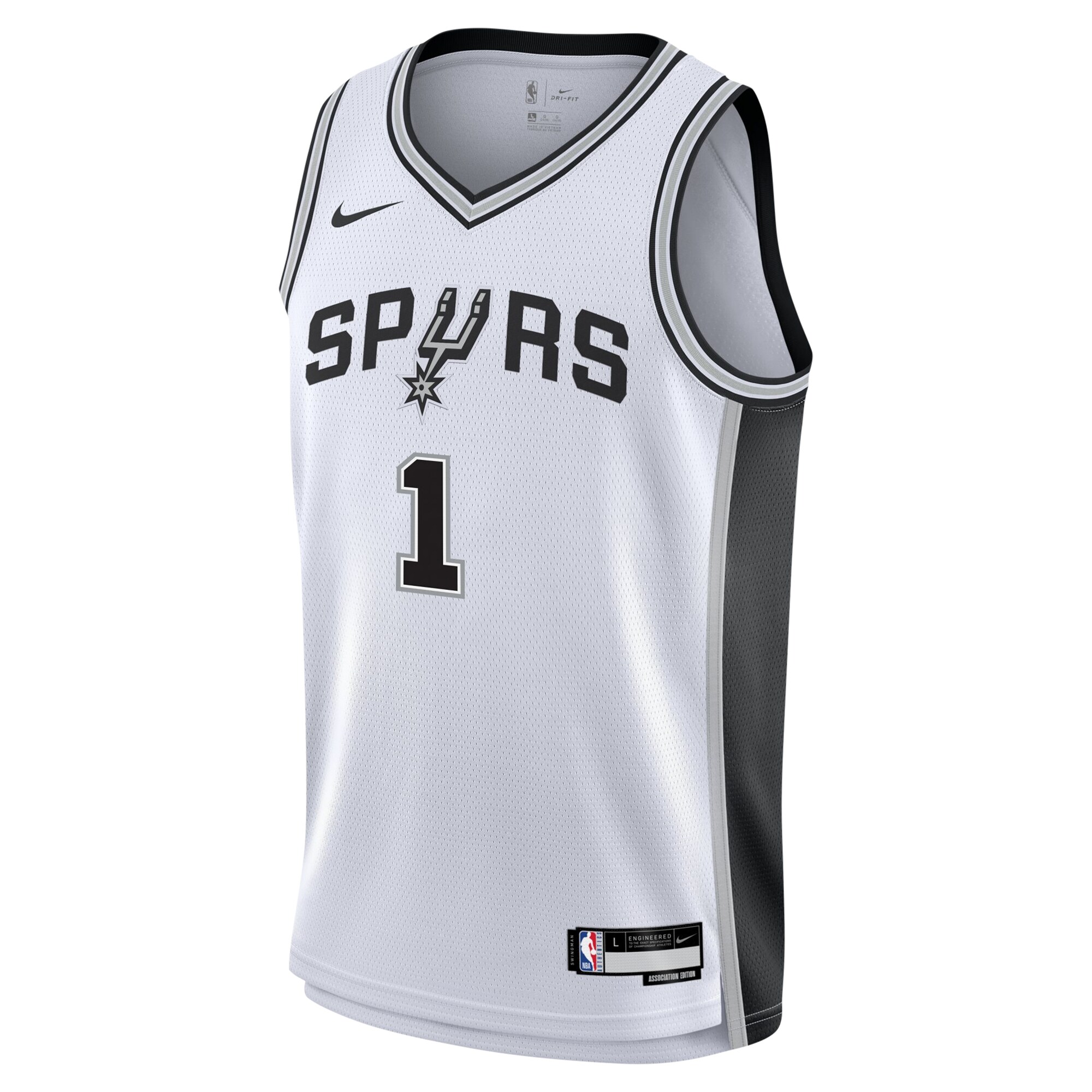 Alternative view of Victor Wembanyama San Antonio Spurs Youth Swingman Jersey - Association Edition - White