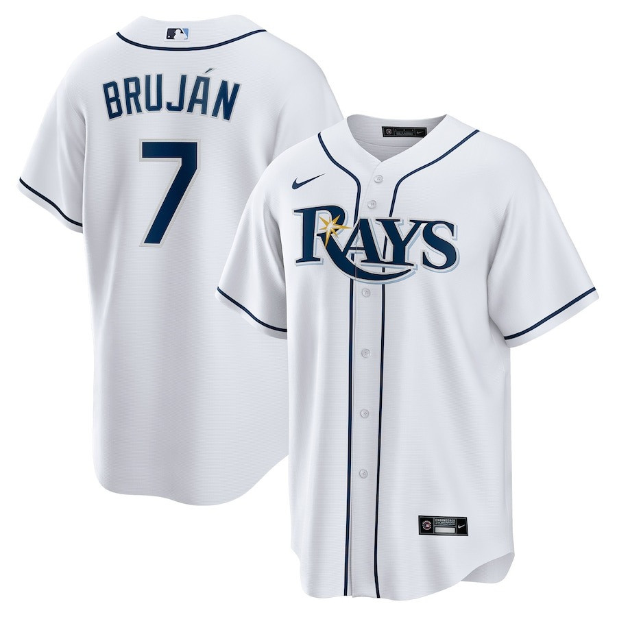 Vidal Bruján 7 Tampa Bay Rays Home Team Men Jersey - White - JS150 