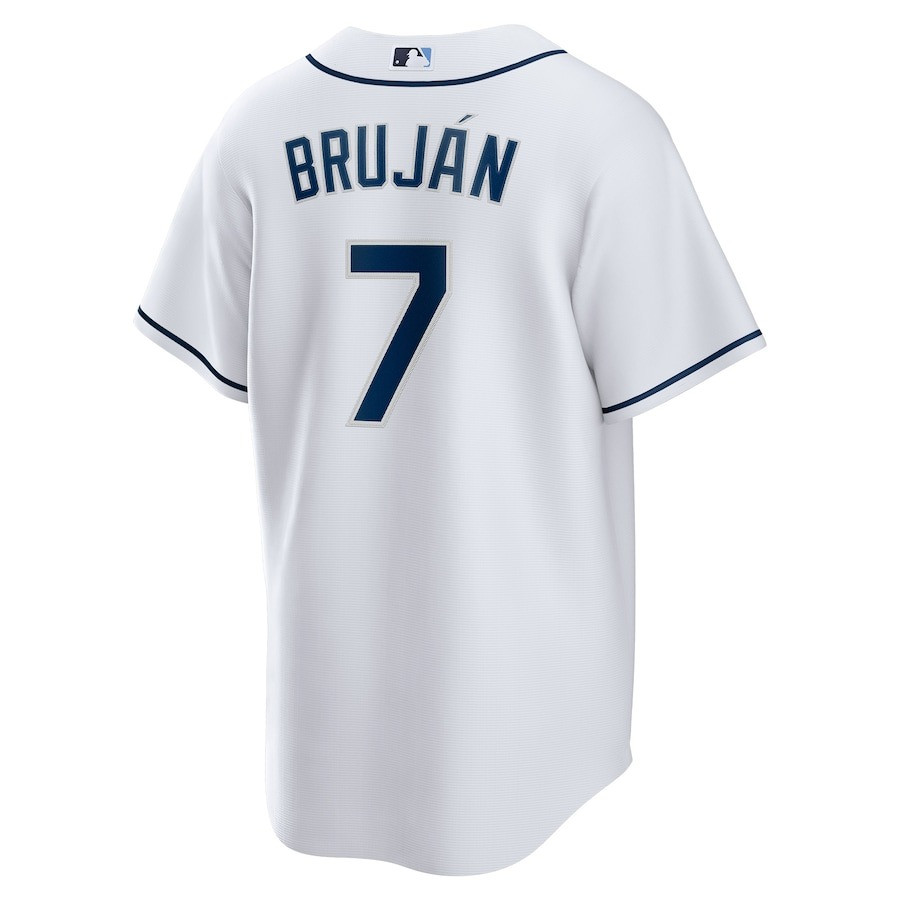 Alternative view of Vidal Bruján 7 Tampa Bay Rays Home Team Men Jersey - White - JS150 