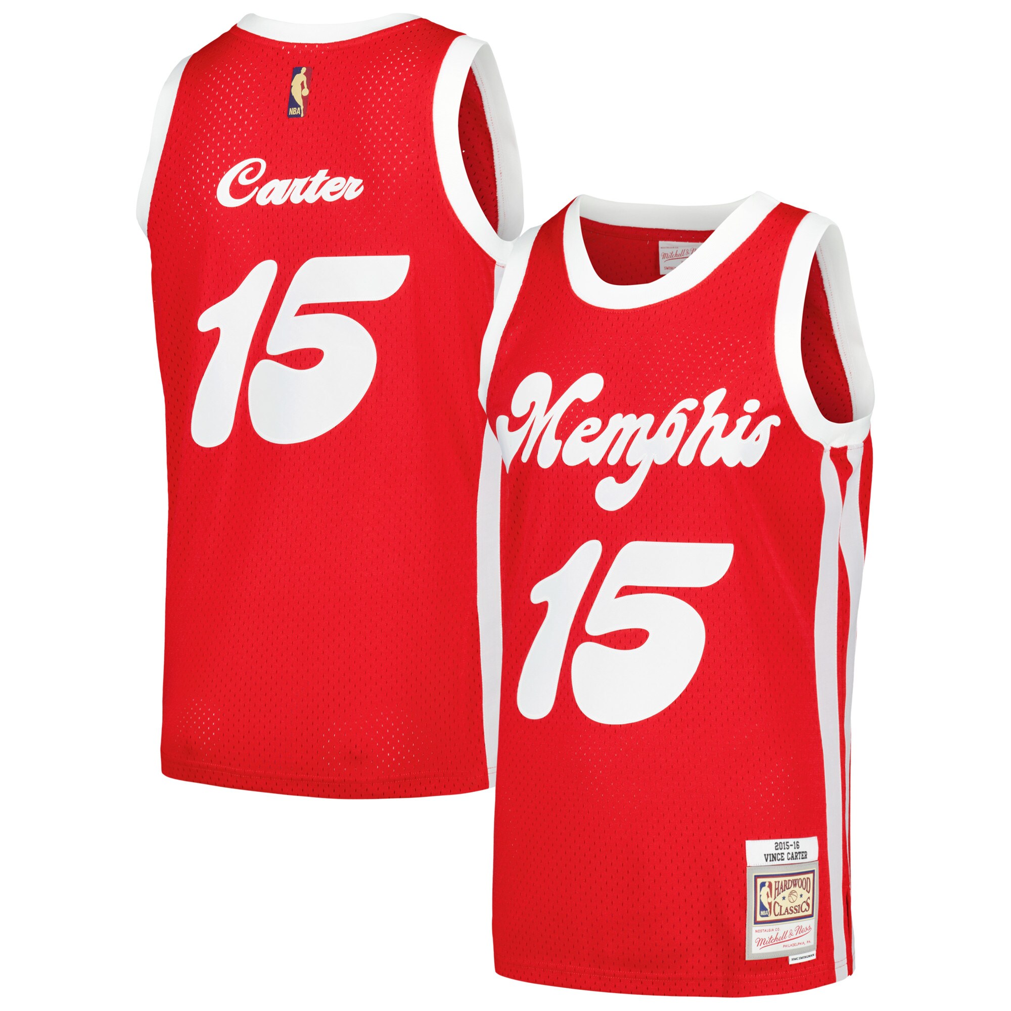 Vince Carter Memphis Grizzlies Mitchell & Ness 2015/16 Hardwood Classics Swingman Jersey - Red
