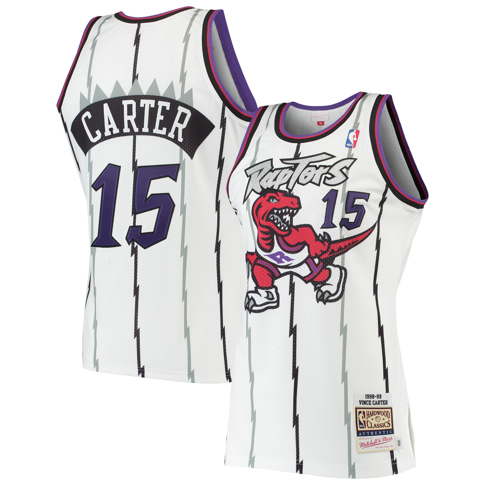 Vince Carter Toronto Raptors Mitchell & Ness 1998/99 Hardwood Classics Authentic Jersey - White