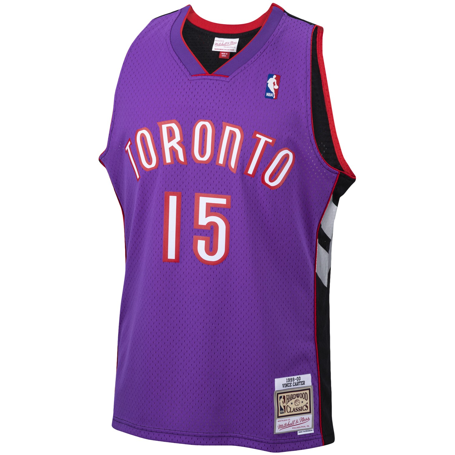 Alternative view of Vince Carter Toronto Raptors Mitchell & Ness 1999/00 Hardwood Classics Swingman Jersey - Purple