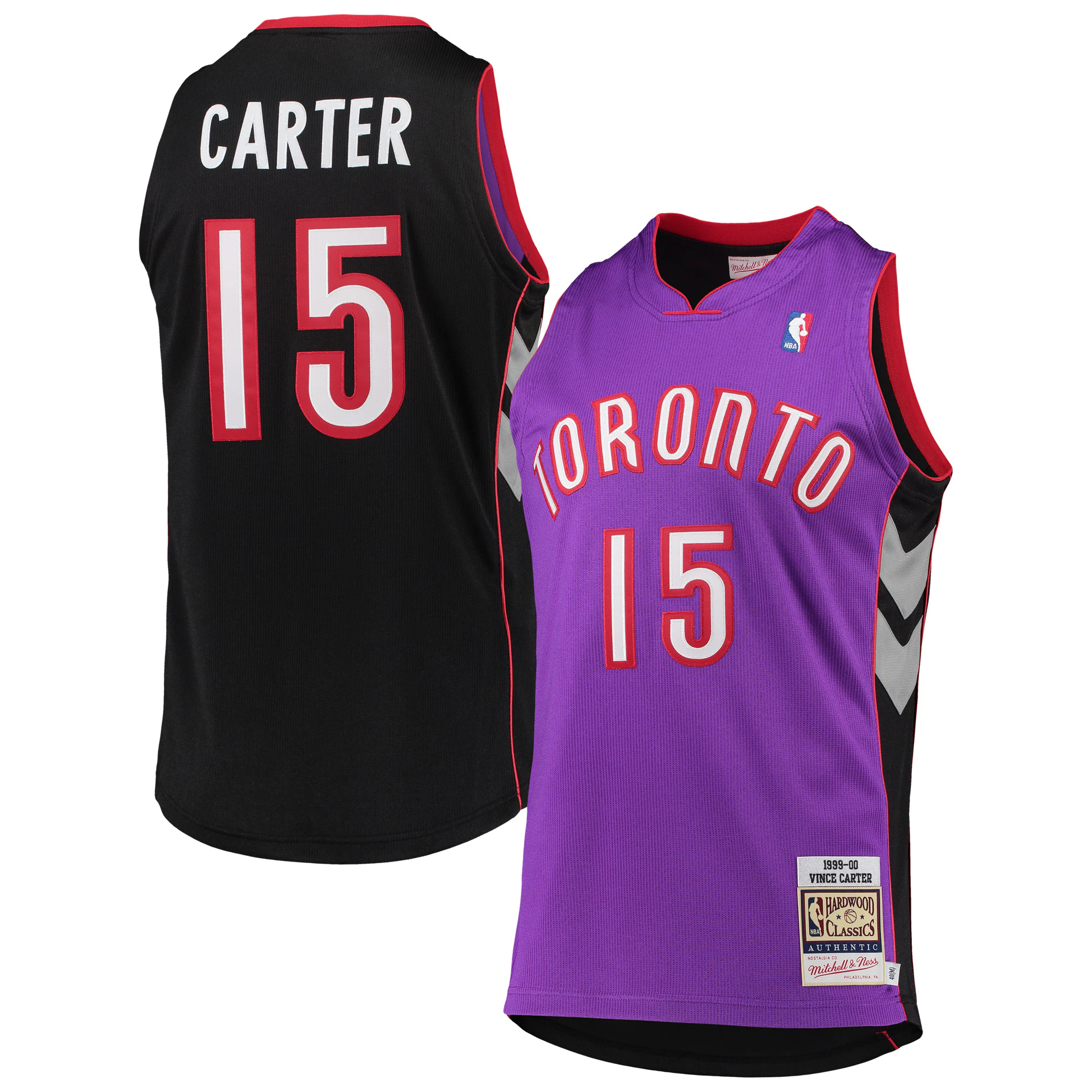 Alternative view of Vince Carter Toronto Raptors Mitchell & Ness 1999/2000 Hardwood Classics Authentic Jersey - Purple