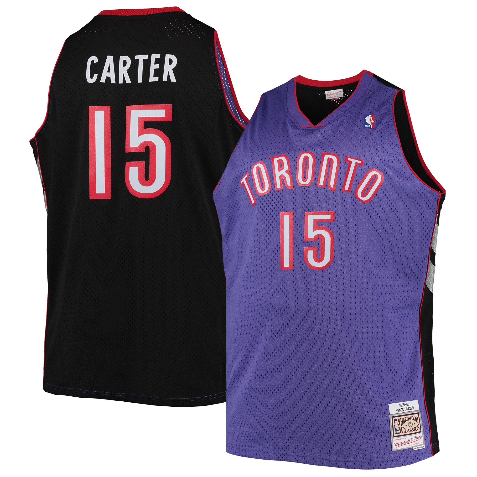 Alternative view of Vince Carter Toronto Raptors Mitchell & Ness Big & Tall 1999/00 Hardwood Classics Swingman Jersey - Purple