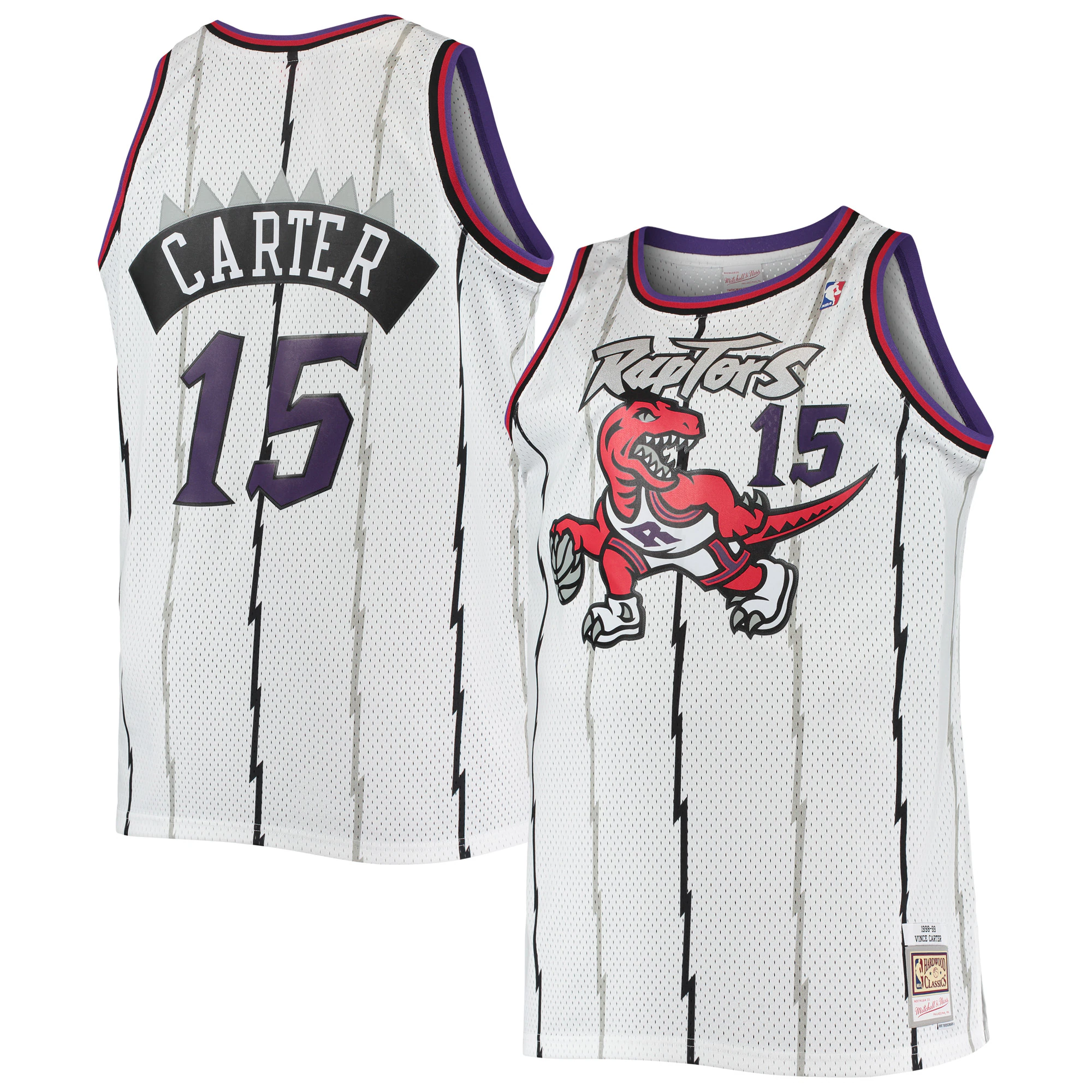 Alternative view of Vince Carter Toronto Raptors Mitchell & Ness Big & Tall Hardwood Classics Swingman Jersey - White