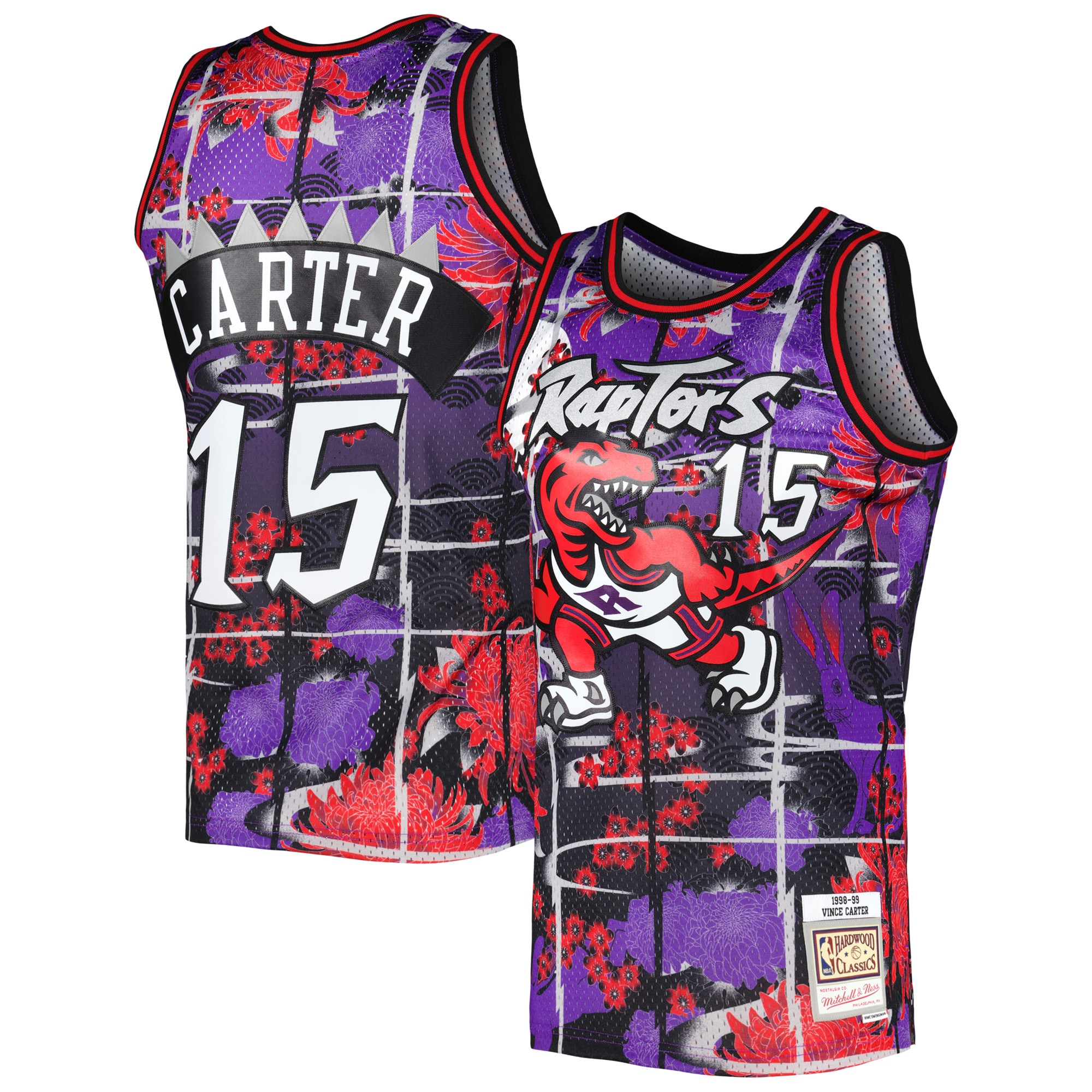 Alternative view of Vince Carter Toronto Raptors Mitchell & Ness Hardwood Classics Lunar New Year Swingman Jersey - Purple