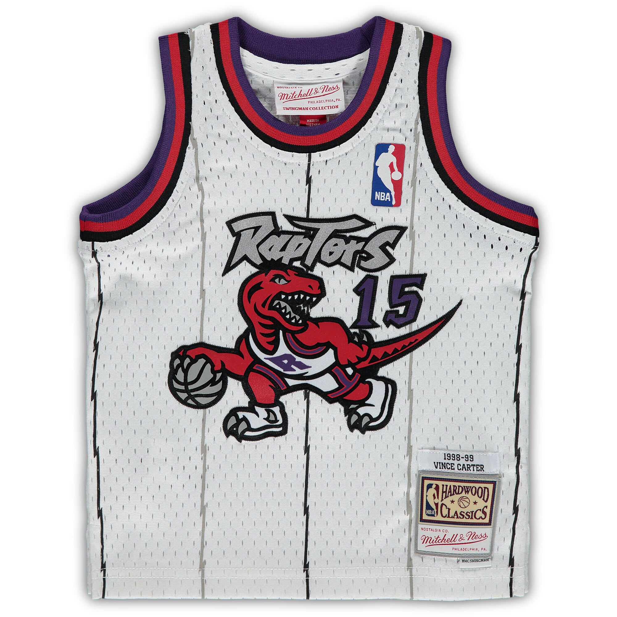 Alternative view of Vince Carter Toronto Raptors Mitchell & Ness Infant 1998/99 Hardwood Classics Player Jersey - White