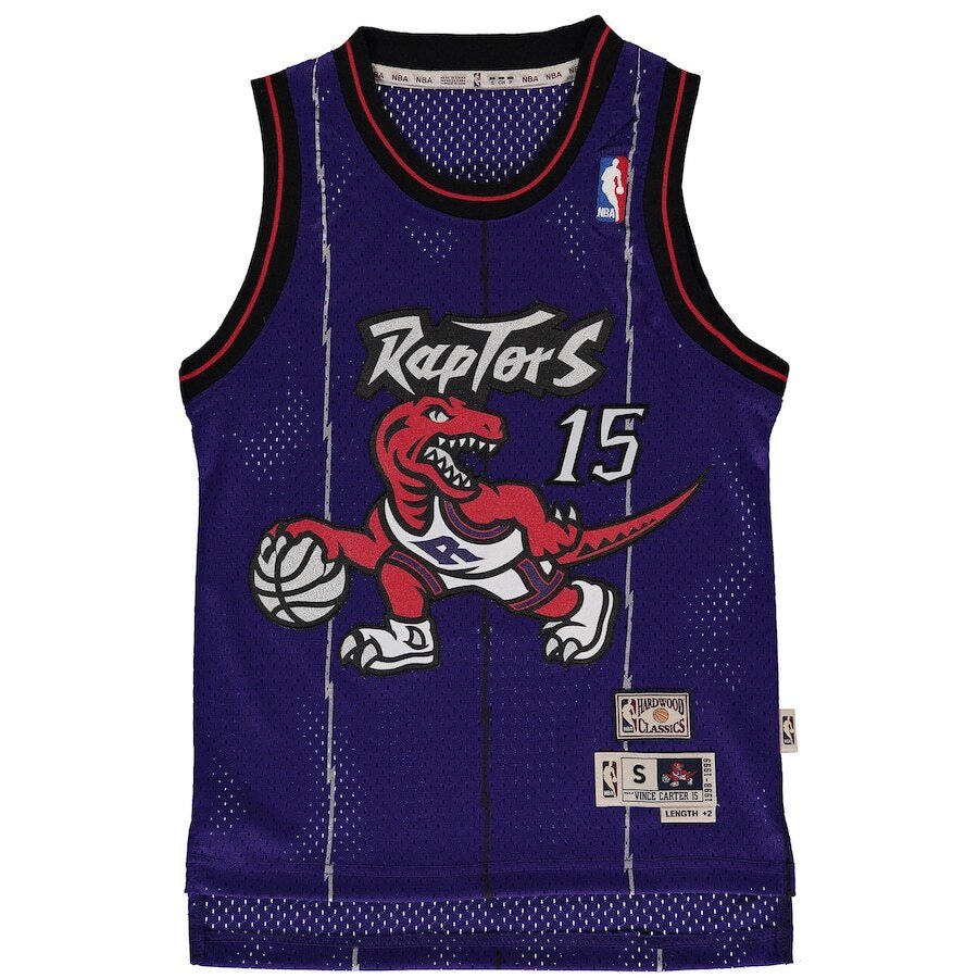 Alternative view of Vince Carter Toronto Raptors Mitchell & Ness Youth Hardwood Classics Swingman Jersey - Purple