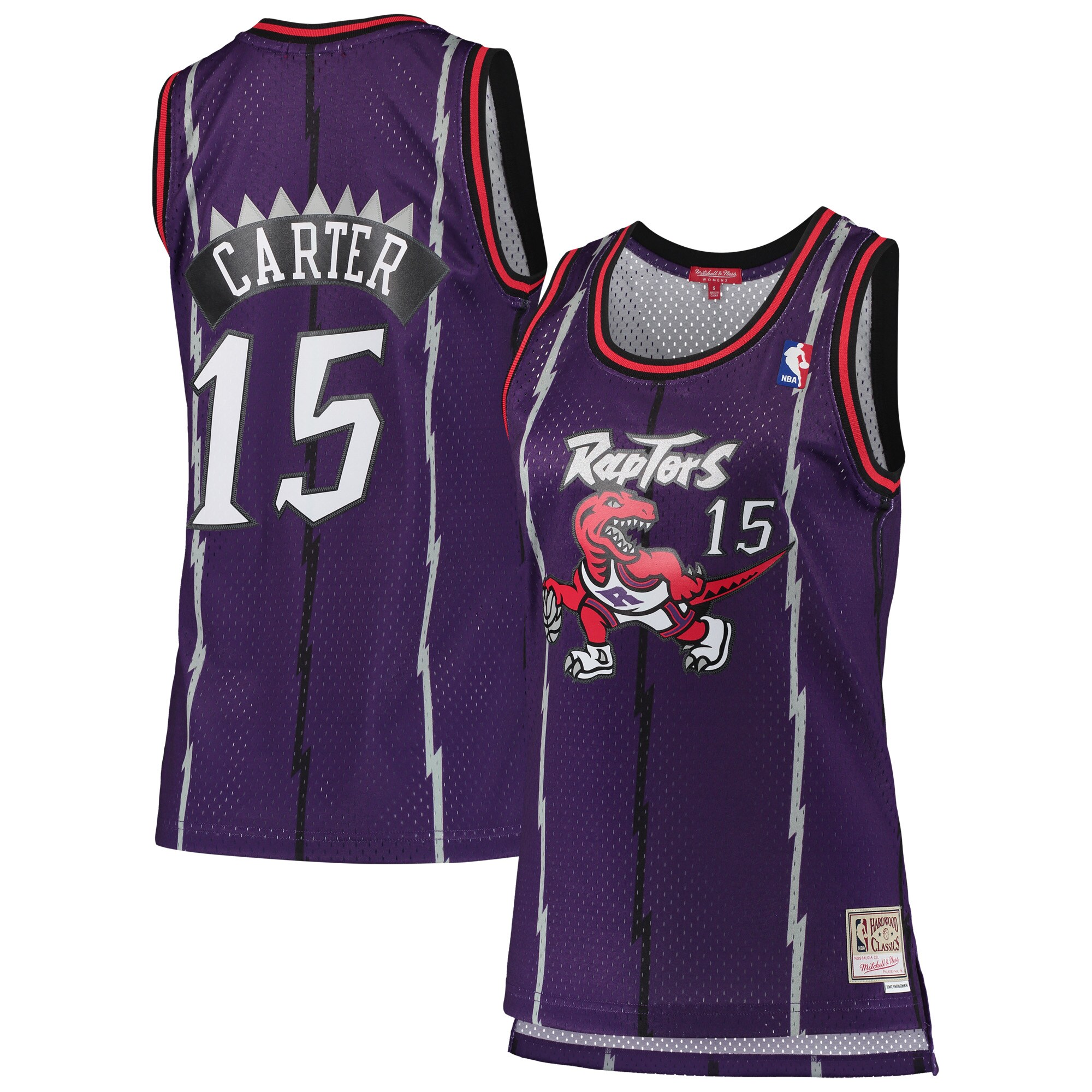 Alternative view of Vince Carter Toronto Raptors Mitchell & Ness Women’s 1998-99 Hardwood Classics Swingman Jersey – Purple – Jsfangear Jersey Store