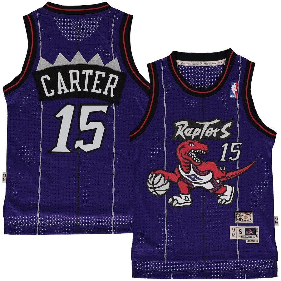 Vince Carter Toronto Raptors Mitchell & Ness Youth Hardwood Classics Swingman Jersey - Purple