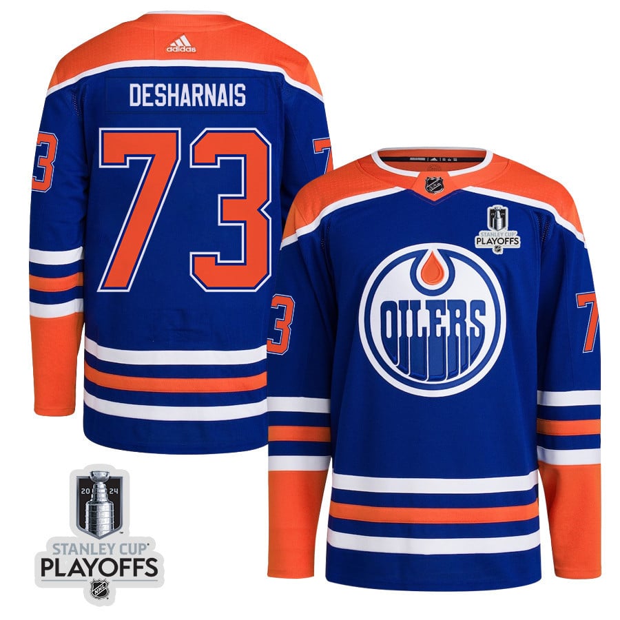 Vincent Desharnais 73 Edmonton Oilers 2024 NHL Playoffs Patch Home Jersey - Men - JS144 