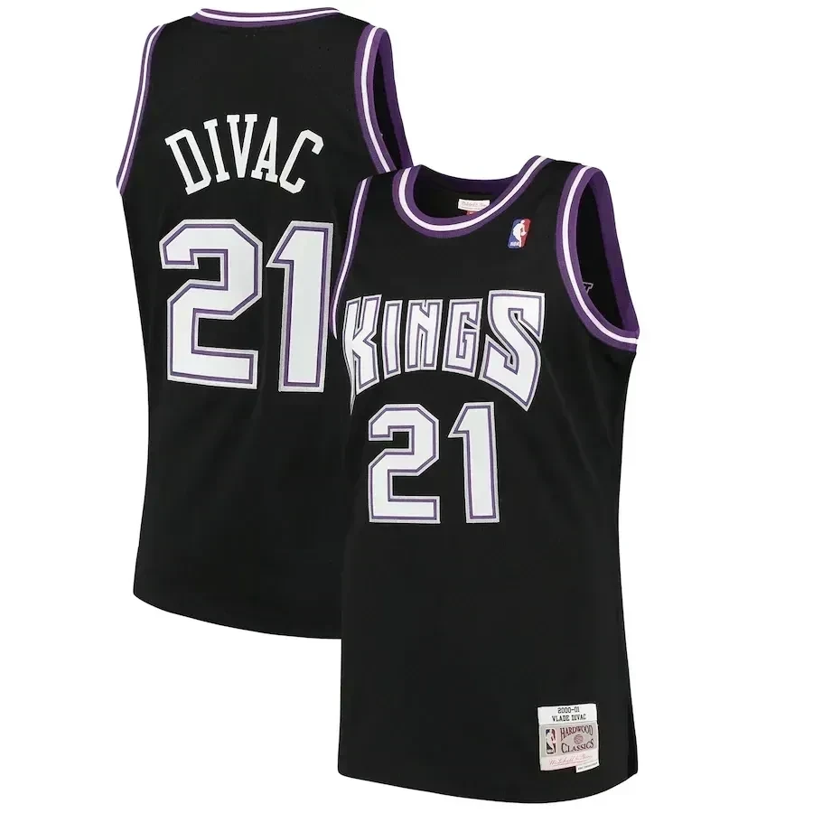 Vlade Divac Sacramento Kings Mitchell & Ness 2000-01 Hardwood Classics Swingman Jersey - Black - JS143 