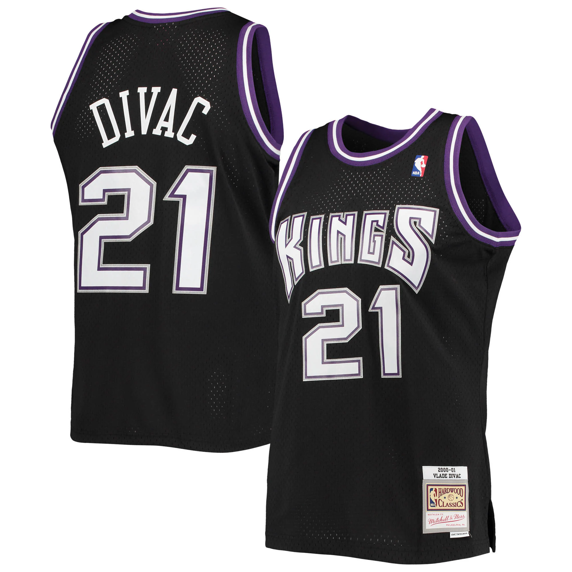 Vlade Divac Sacramento Kings Mitchell & Ness 2000-01 Team Hardwood Classics Swingman Jersey – Black