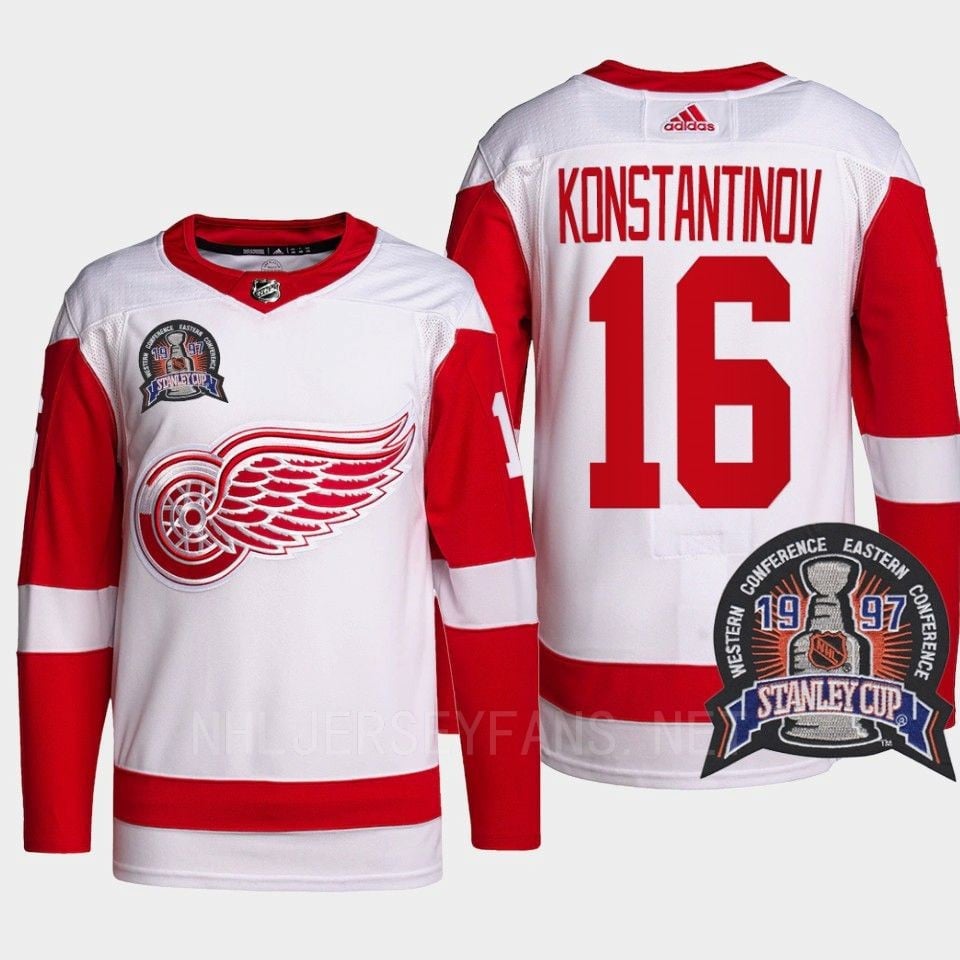 Vladimir Konstantinov 16 1997 Stanley Cup Detroit Red Wings Red Jersey 25th Anniversary - JS949 