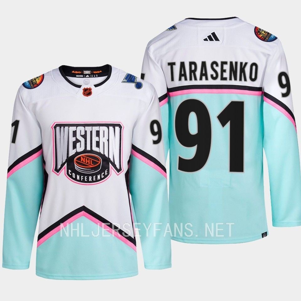 Alternative view of Vladimir Tarasenko 91 St. Louis Blues 2023 All-Star Game Jersey White Equipment - JS554 