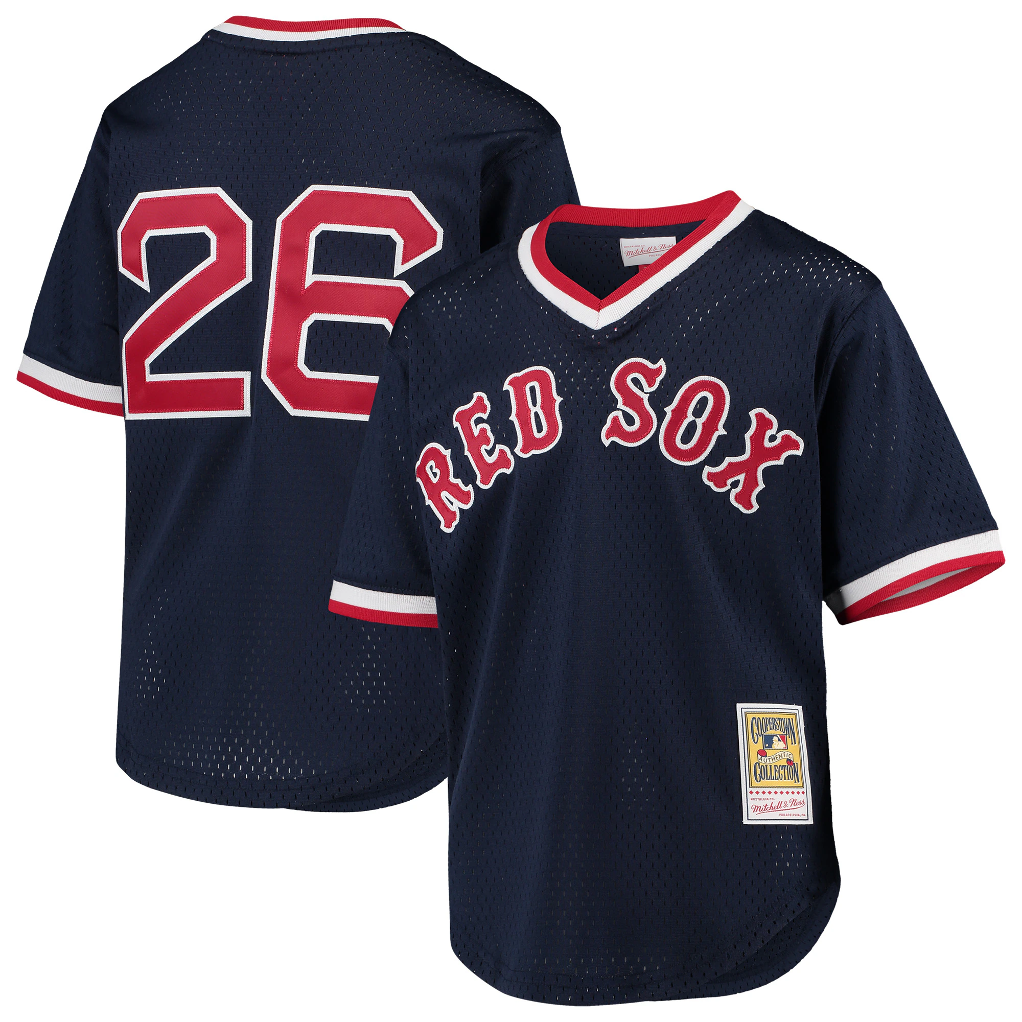 Alternative view of Wade Boggs Boston Red Sox Mitchell & Ness Youth Cooperstown Collection Mesh Batting Practice Jersey - Navy