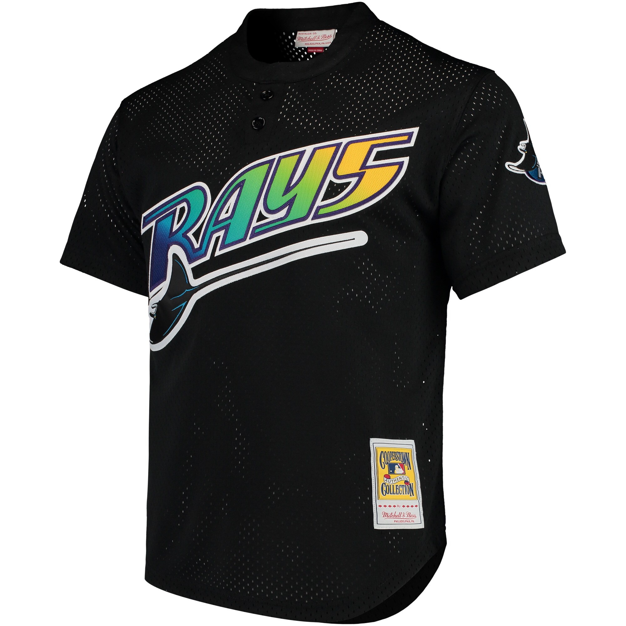 Alternative view of Wade Boggs Tampa Bay Rays Mitchell & Ness Cooperstown Collection 1991 Mesh Batting Practice Jersey - Black