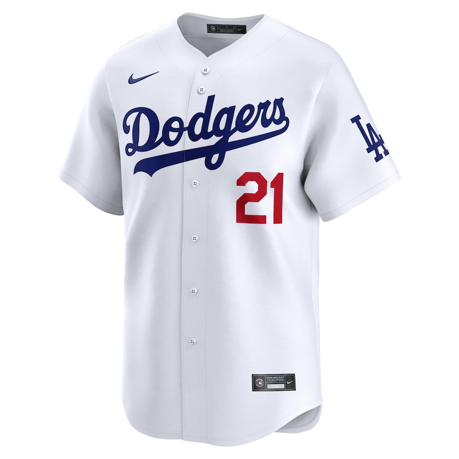 Alternative view of Walker Buehler 21 Los Angeles Dodgers Home Limited Men Jersey - White 