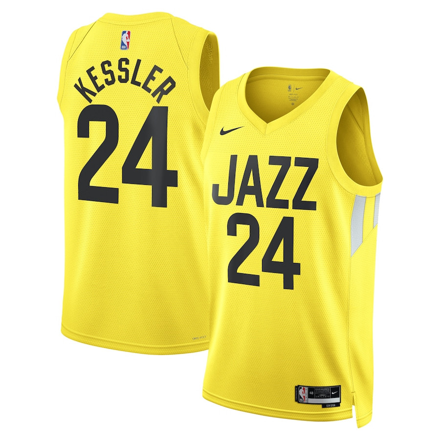 Walker Kessler 24 Utah Jazz Unisex Swingman Jersey - Icon Edition - Gold - JS563 