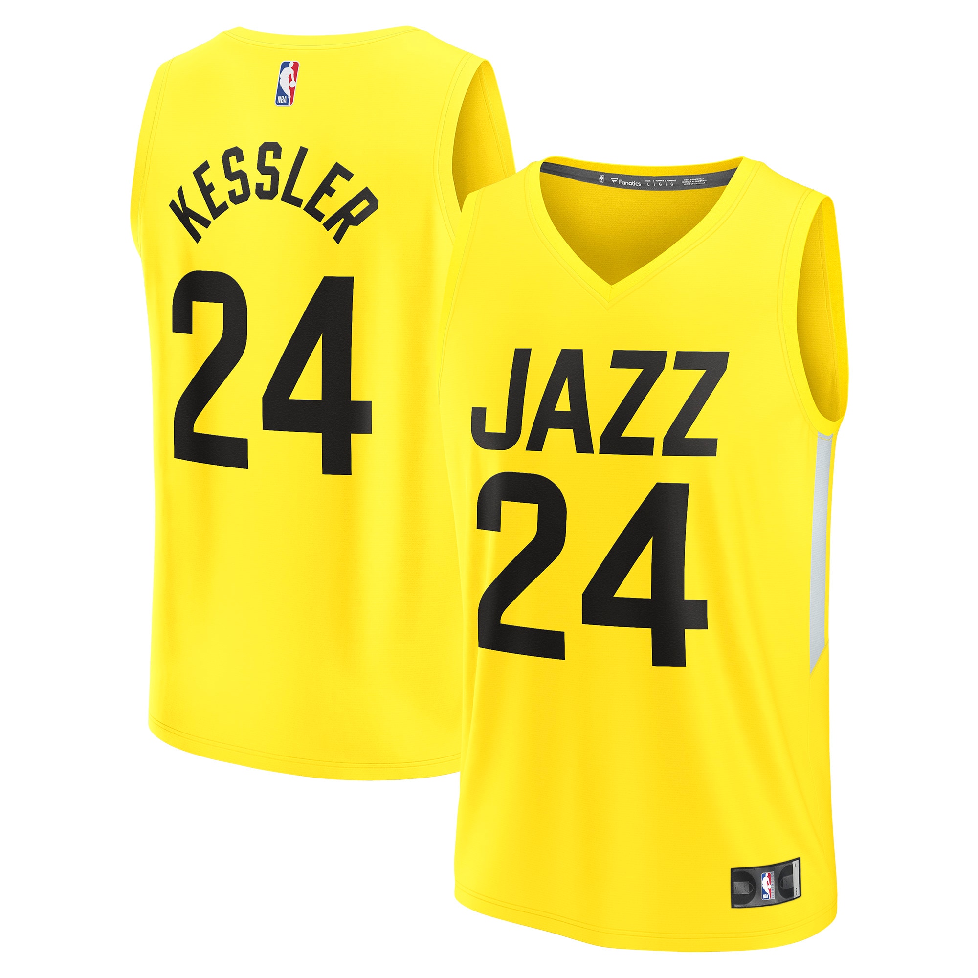 Alternative view of Walker Kessler Utah Jazz Fanatics Branded 2022/23 Fast Break Replica Player Jersey - Icon Edition - Yellow