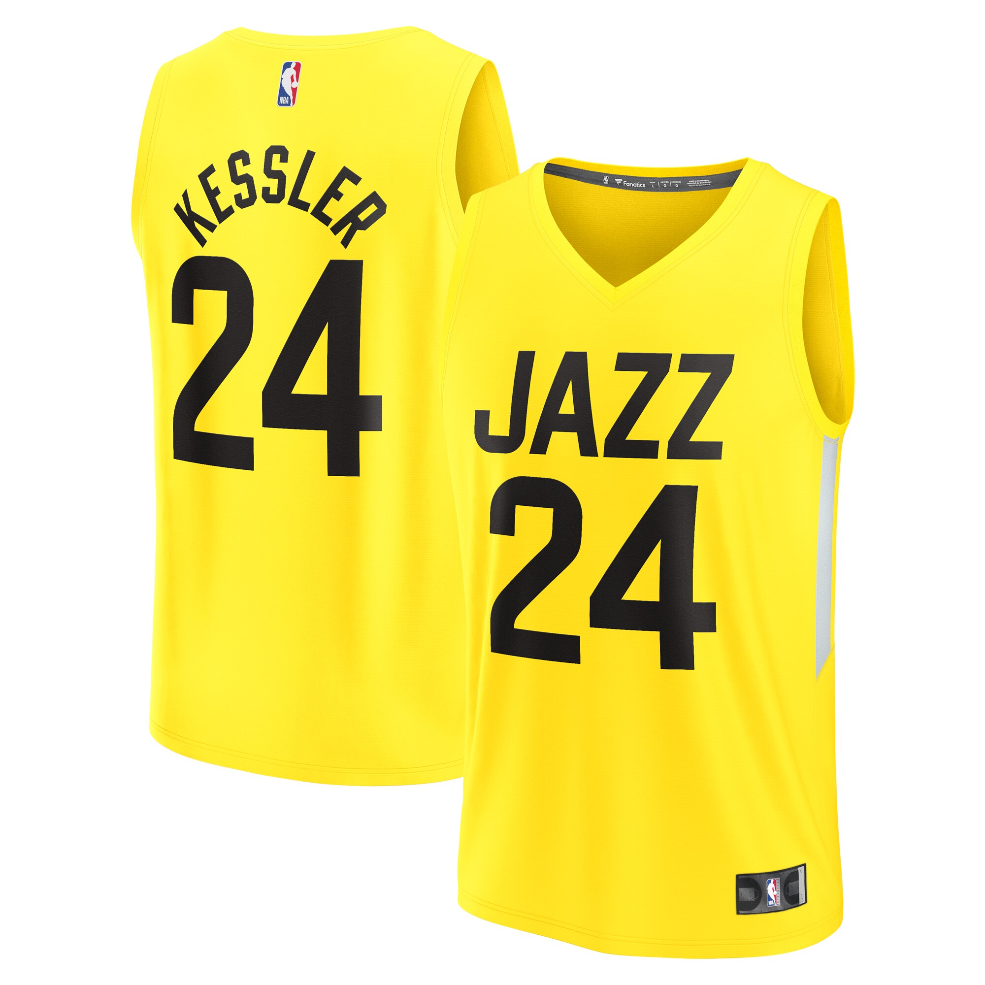 Walker Kessler Utah Jazz Fanatics Youth Fast Break Player Jersey - Icon Edition - Yellow