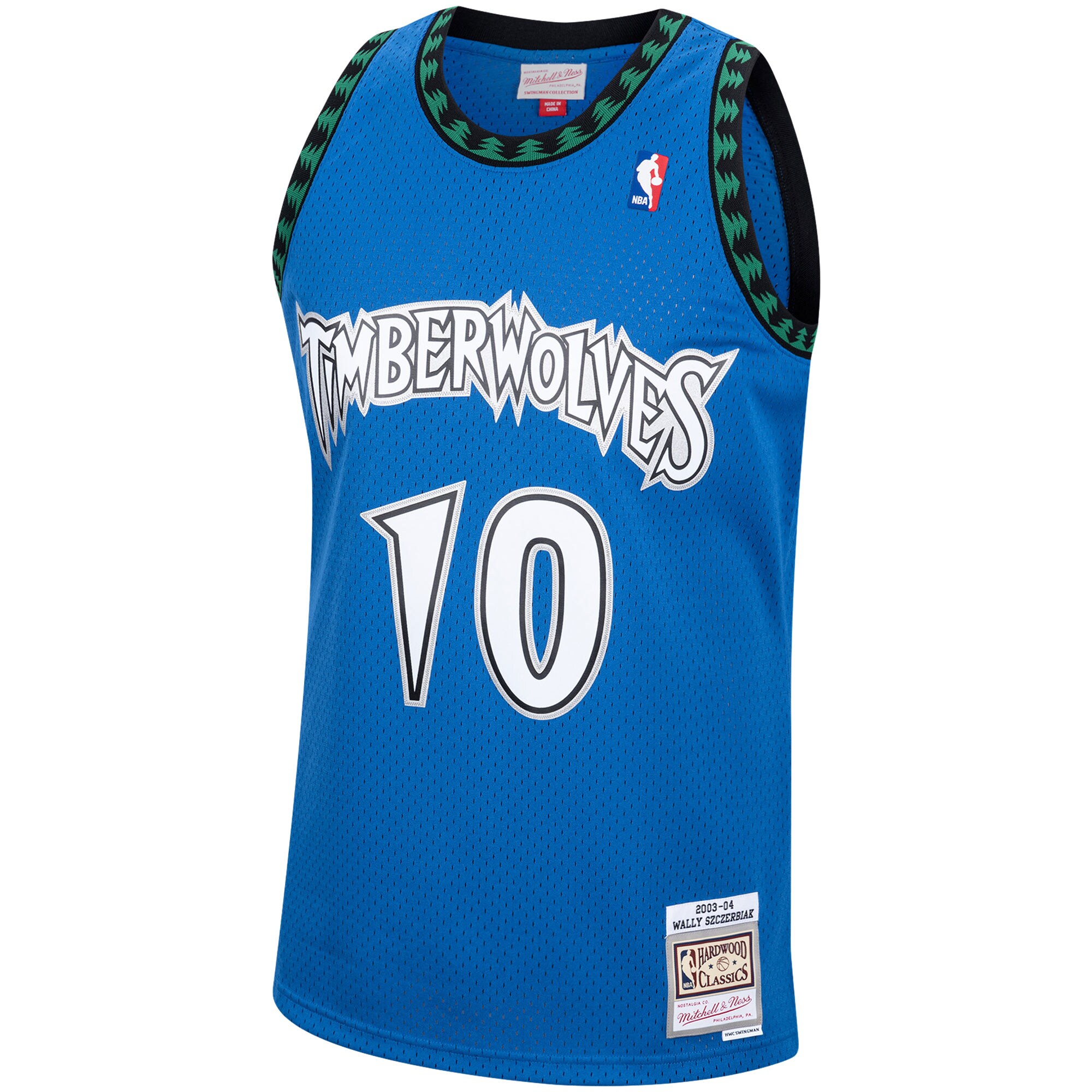 Alternative view of Wally Szczerbiak Minnesota Timberwolves Mitchell & Ness 2001/02 Hardwood Classics Swingman Jersey - Blue