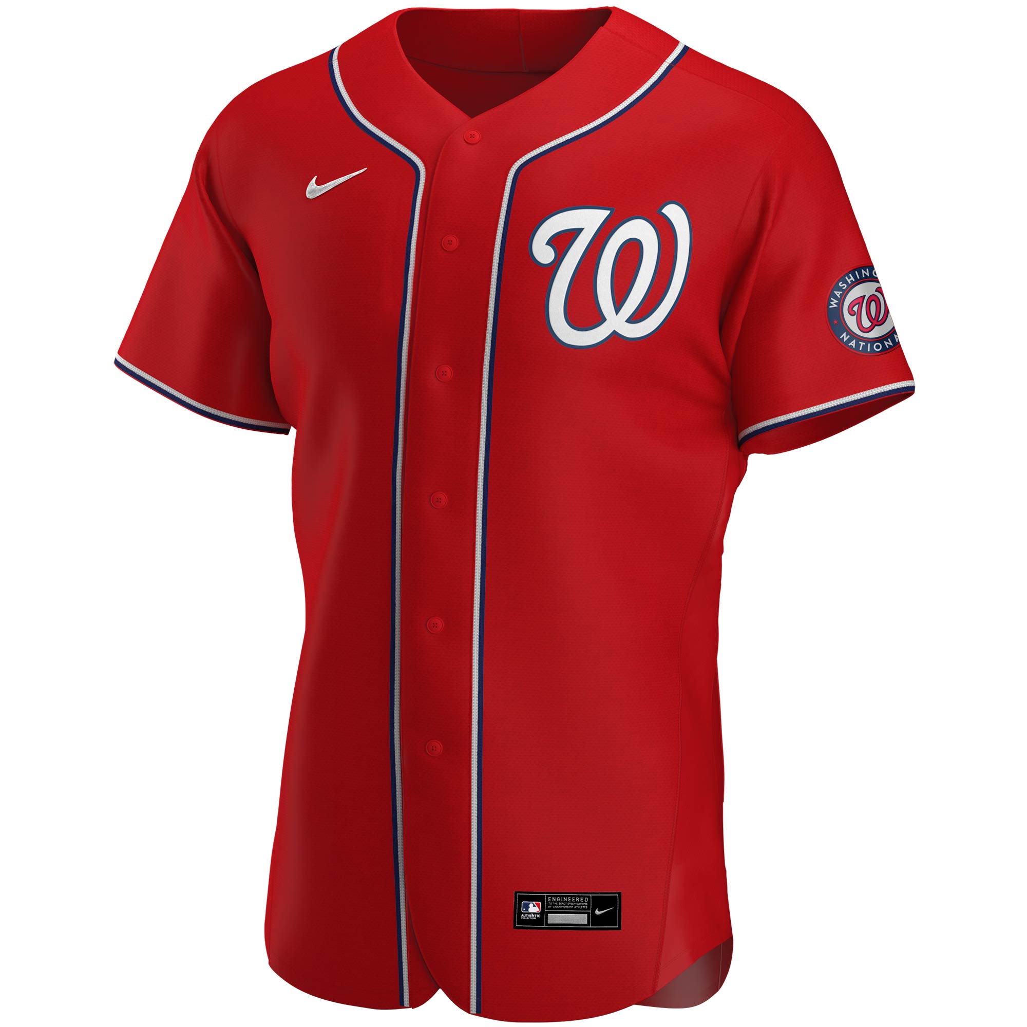 Alternative view of Washington Nationals Alternate Authentic Team Jersey – Red