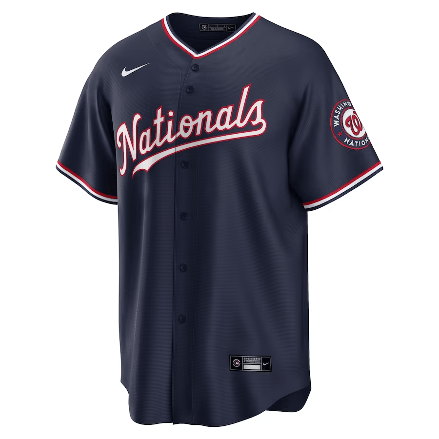 Alternative view of Washington Nationals Alternate Men Jersey - Navy - JS292 
