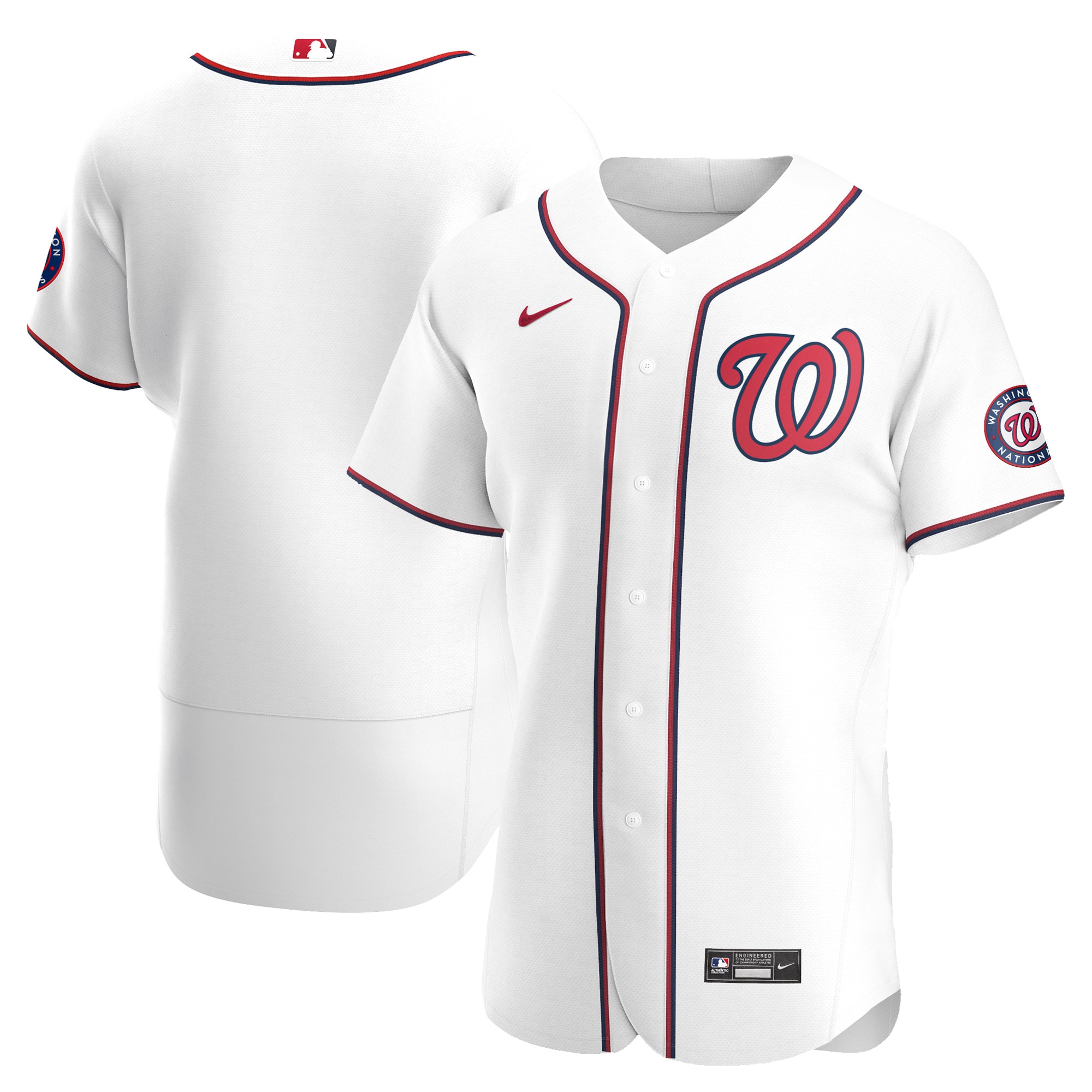 Washington Nationals Home Authentic Team Jersey - White