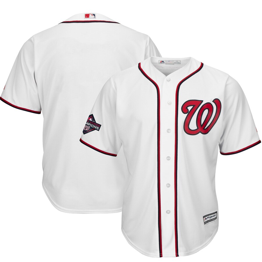 Washington Nationals Majestic 2019 World Series Champions Home Cool Base Patch Jersey - White