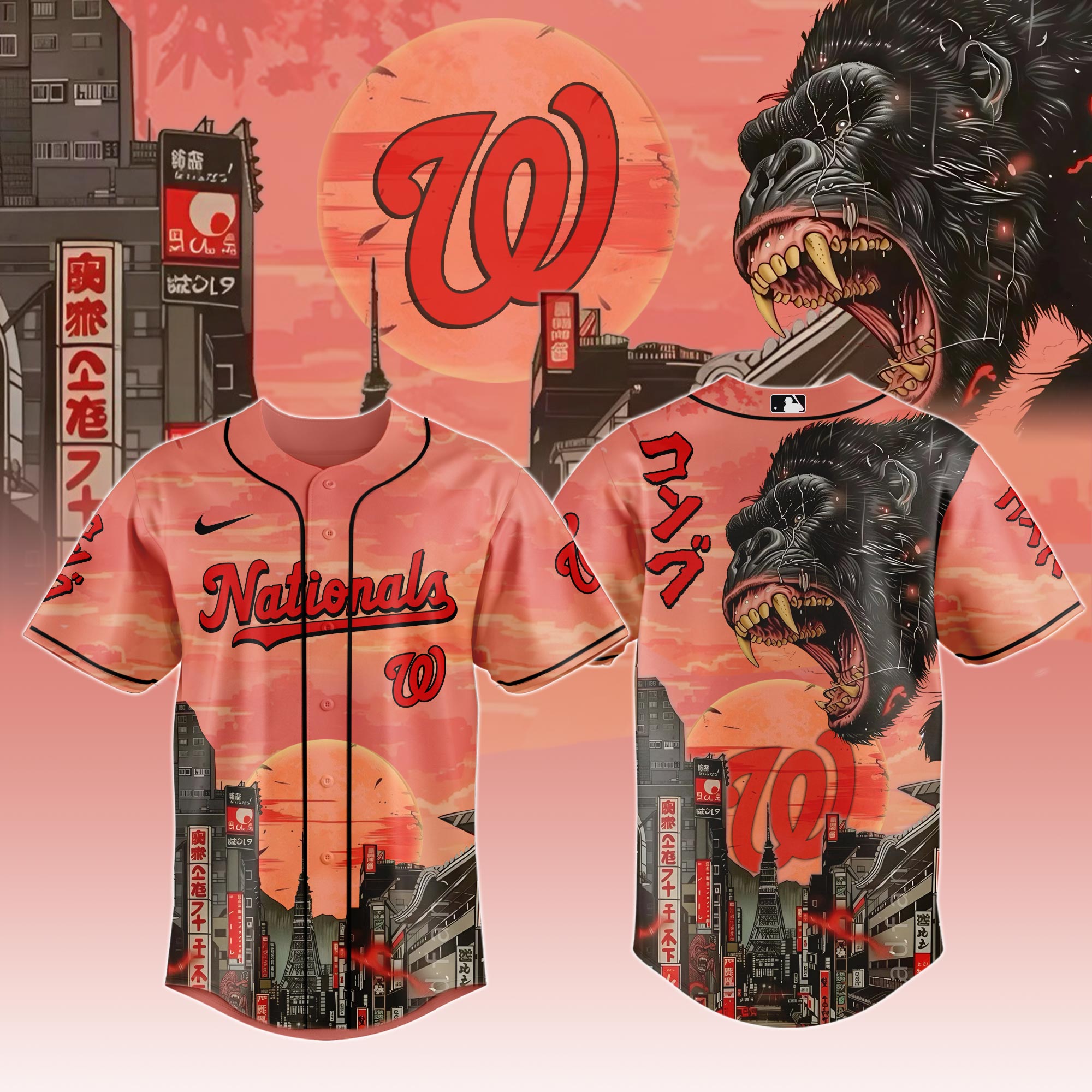 Washington Nationals Mlb X Kong Collection 1 Custom Baseball Jersey