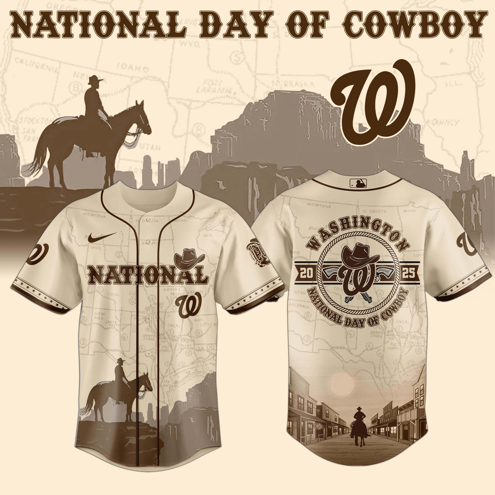 Washington Nationals Mlb X National Day Of Cowboy Custom Baseball Jersey