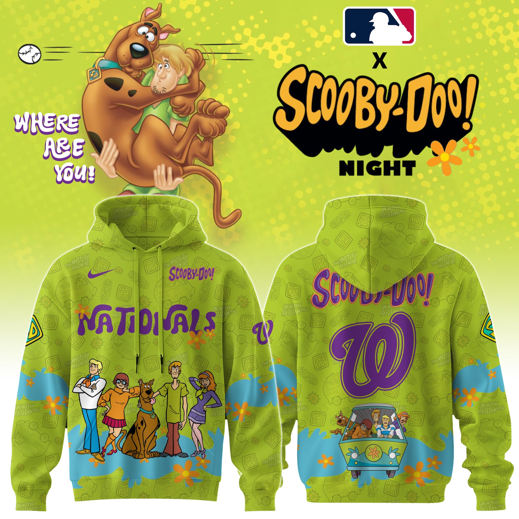 Washington Nationals Mlb X Scooby Doo Custom Hoodie Editions Limited