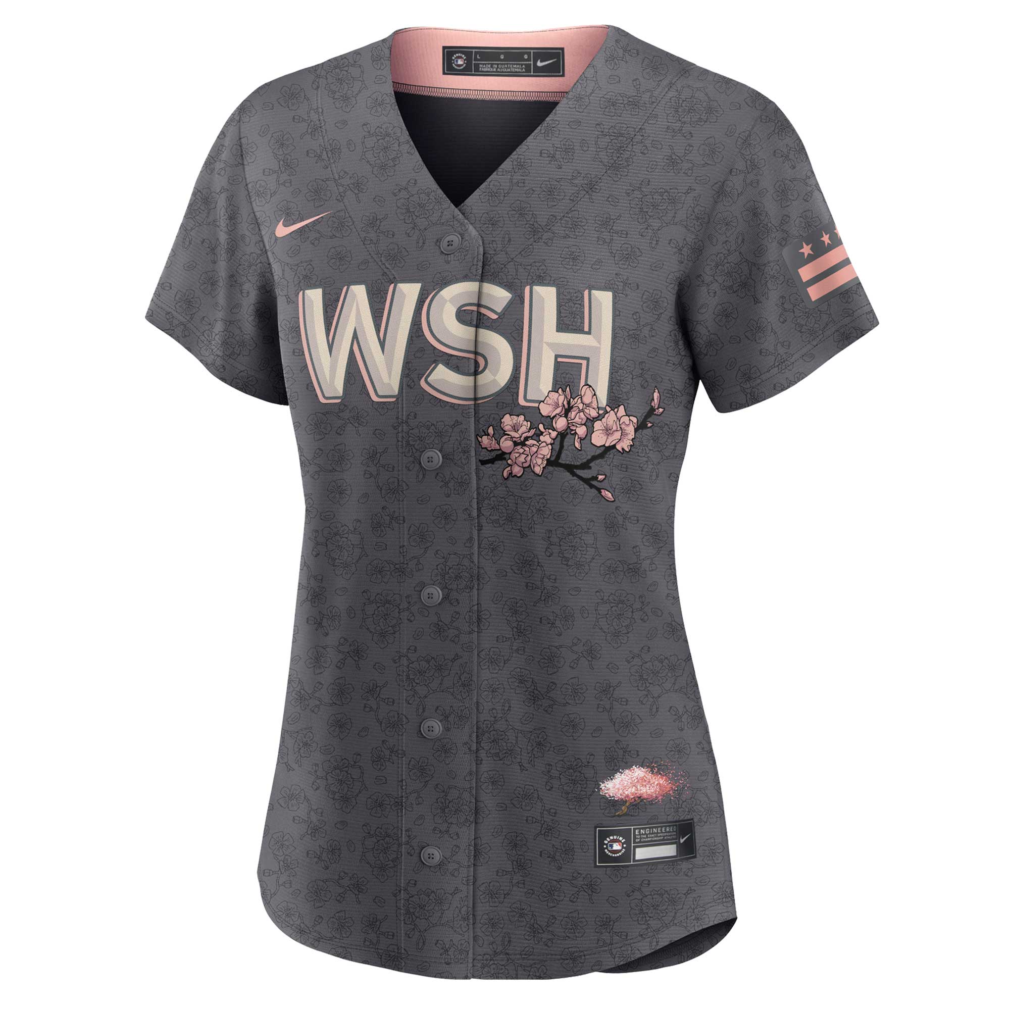 Alternative view of Washington Nationals Women's City Connect Replica Team Jersey - Gray