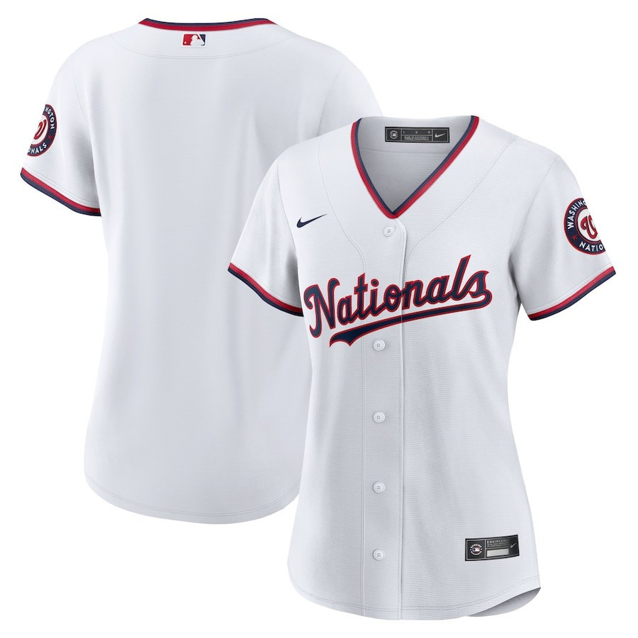 Washington Nationals Women's Home Blank Jersey - White - JS511 