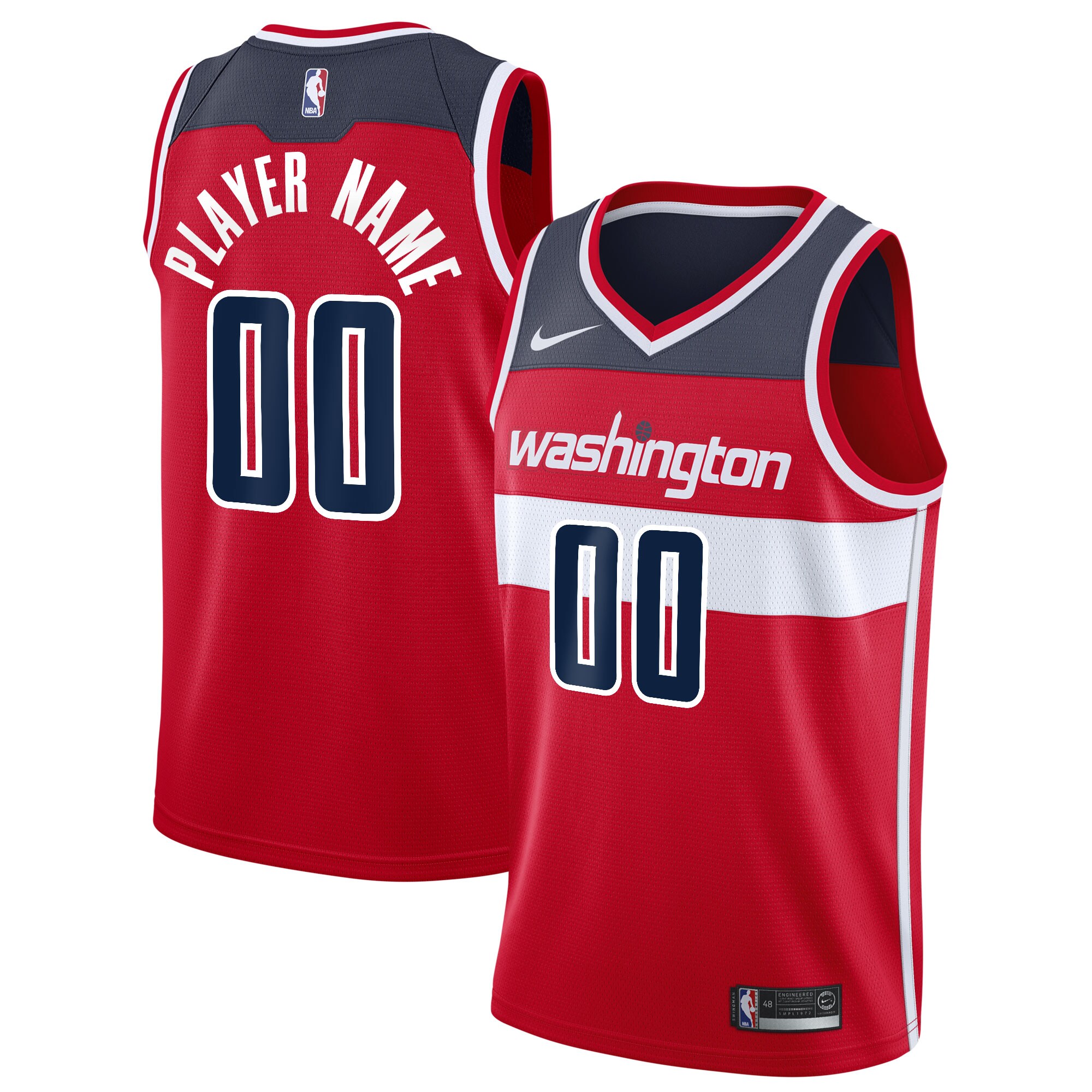 Washington Wizards 2020/21 Swingman Custom Jersey - Icon Edition - Red