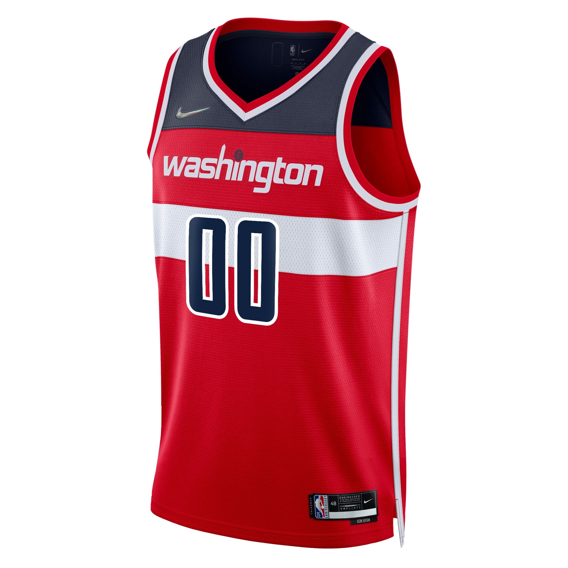 Alternative view of Washington Wizards 2021/22 Diamond Swingman Custom Jersey - Icon Edition - Red