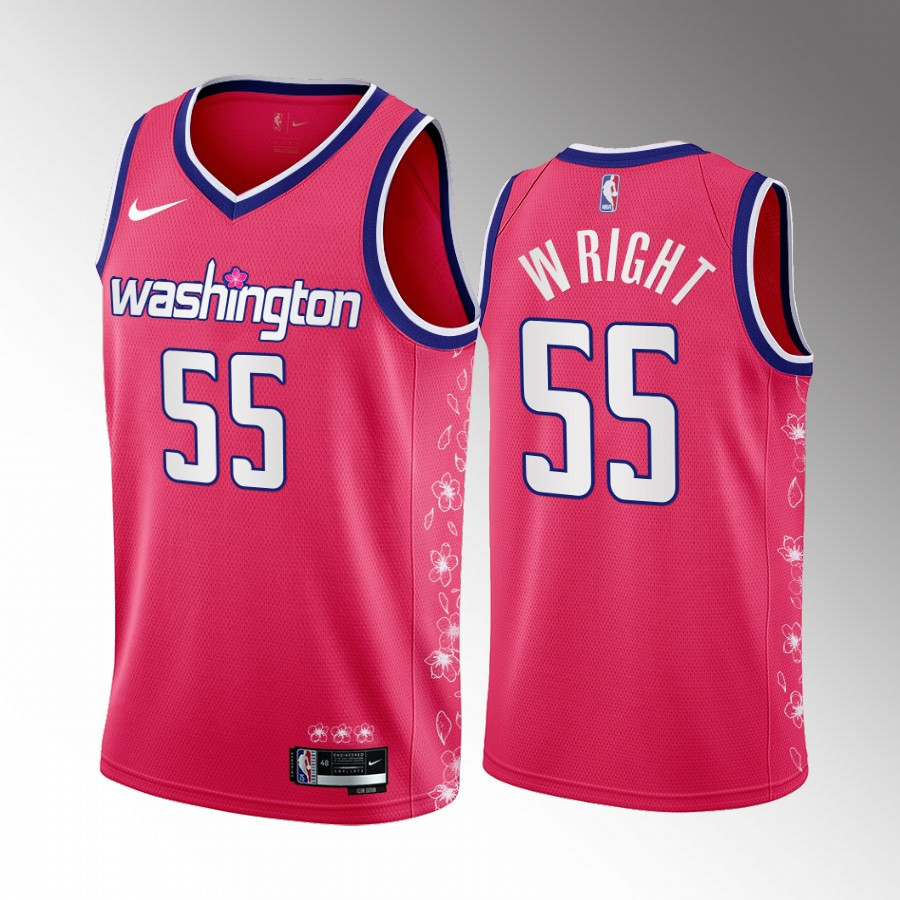 Washington Wizards Delon Wright 55 Cherry Blossom City Pink Jersey - JS599