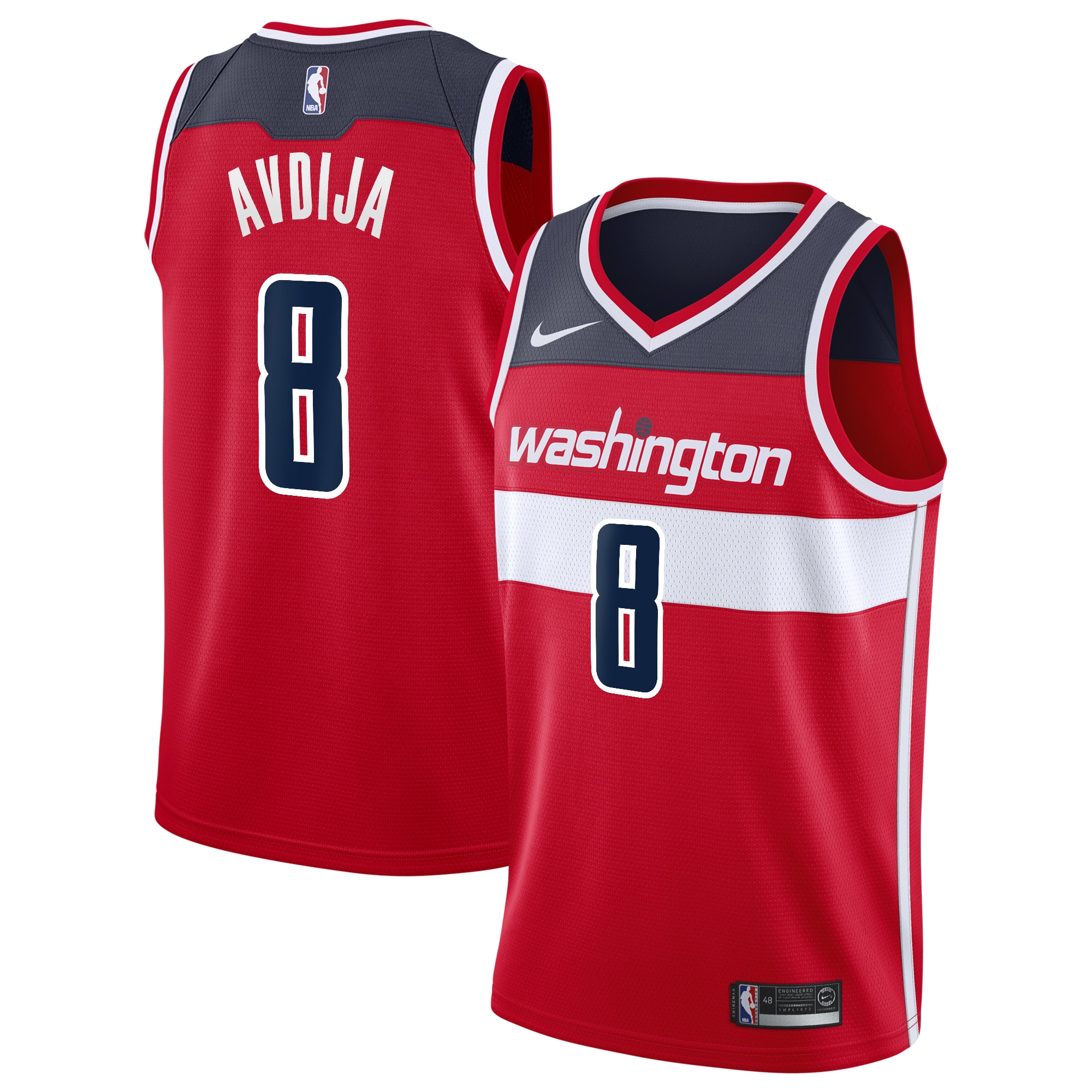 Washington Wizards Icon Edition Swingman Jersey - Red - Deni Avdija - Youth - JS599