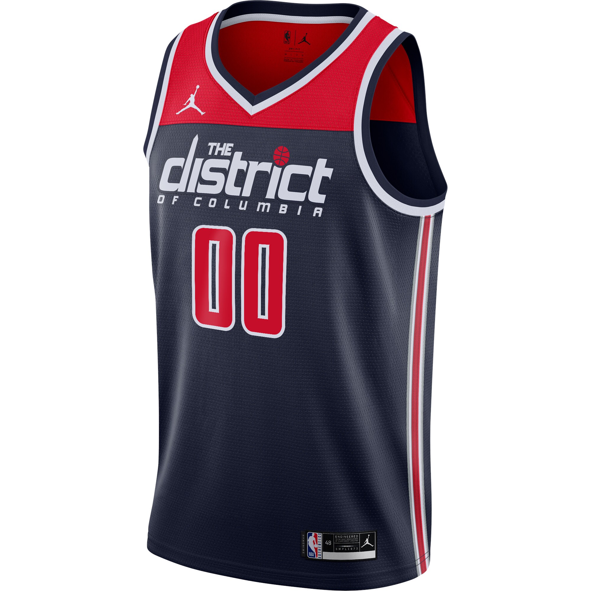 Alternative view of Washington Wizards Jordan Brand Swingman Custom Jersey - Statement Edition - Navy