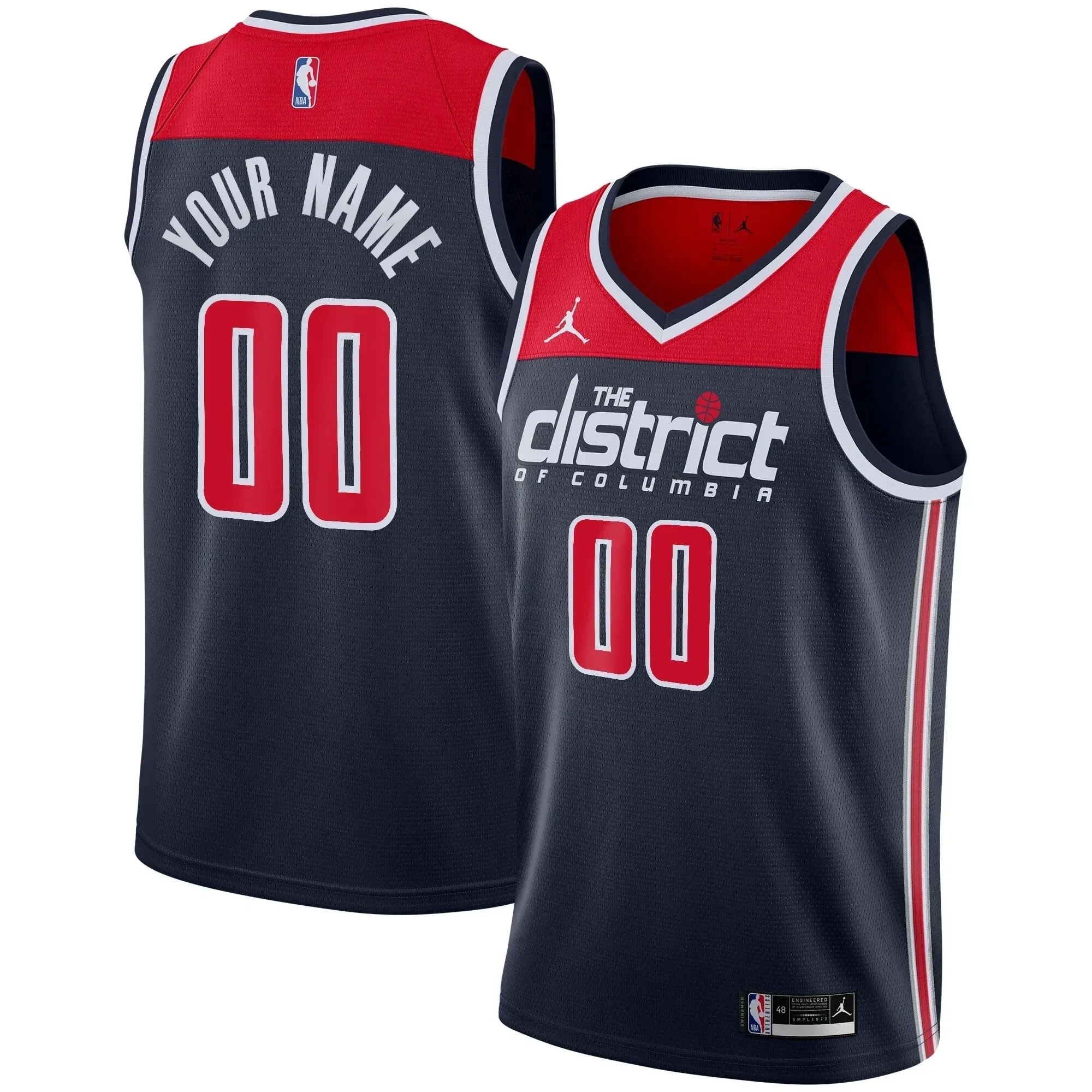 Washington Wizards Swingman Custom Jersey - Statement Edition - Navy - JS922