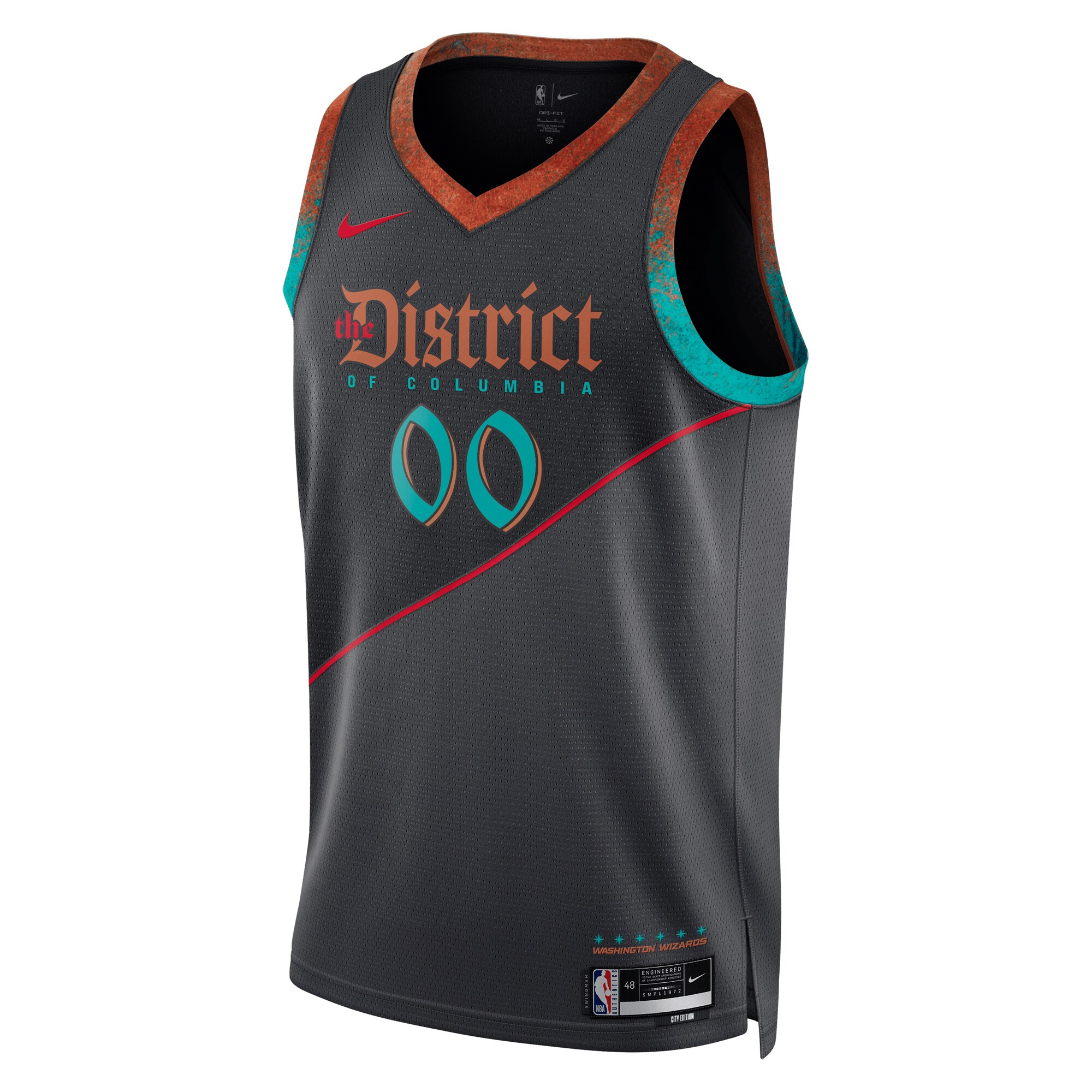 Alternative view of Washington Wizards Unisex 2023/24 Custom Swingman Jersey - Black - City Edition