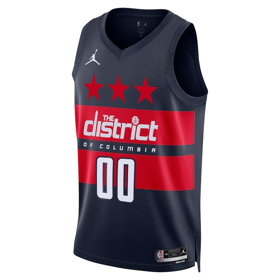 Alternative view of Washington Wizards Unisex 2024/25 Custom Swingman Jersey - Statement Edition - Navy - JS576