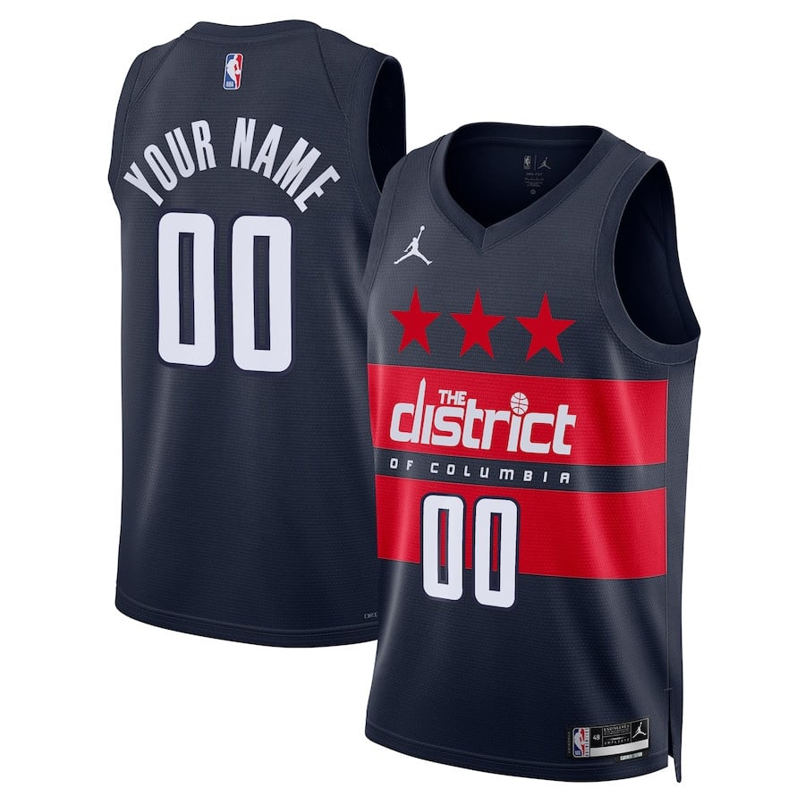 Washington Wizards Unisex 2024/25 Custom Swingman Jersey - Statement Edition - Navy - JS576