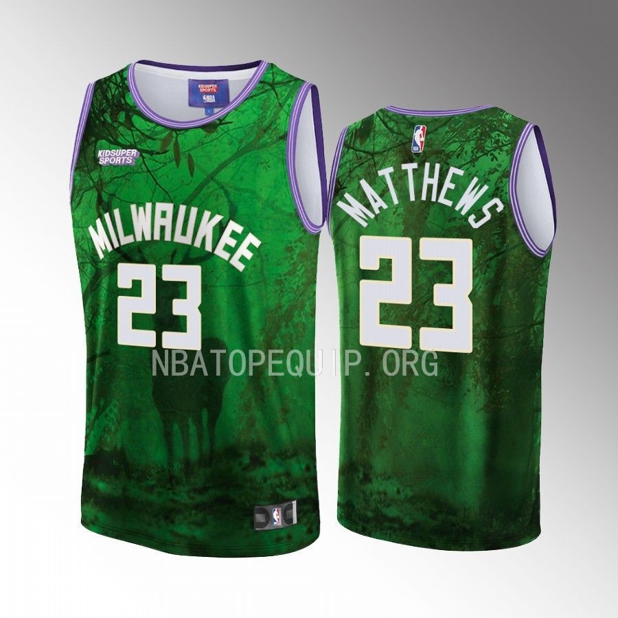 Wesley Matthews 23 Milwaukee Bucks NBA & KidSuper Studios Unisex Hometown Jersey - JS453 