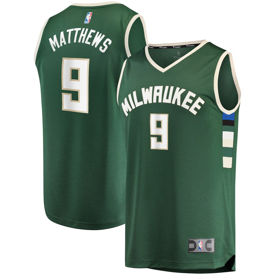 Wesley Matthews Milwaukee Bucks Fanatics Branded Fast Break Replica Jersey Hunter Green - Icon Edition
