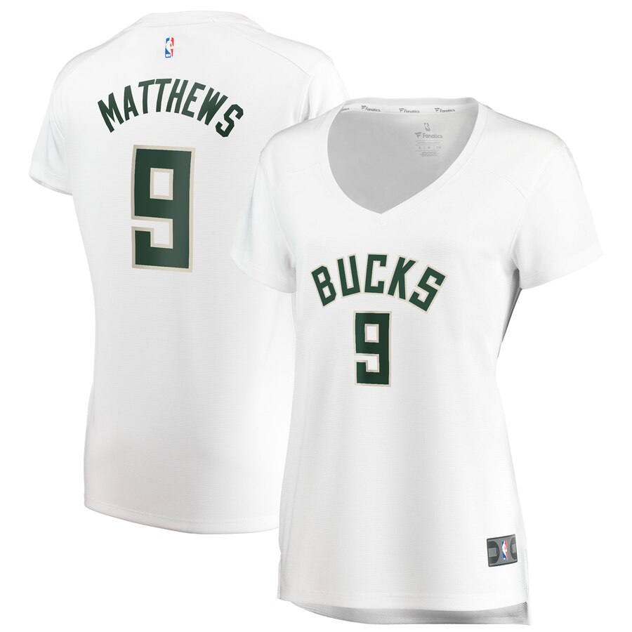Wesley Matthews Milwaukee Bucks Fanatics Branded Women's Fast Break Replica Jersey White - Association Edition